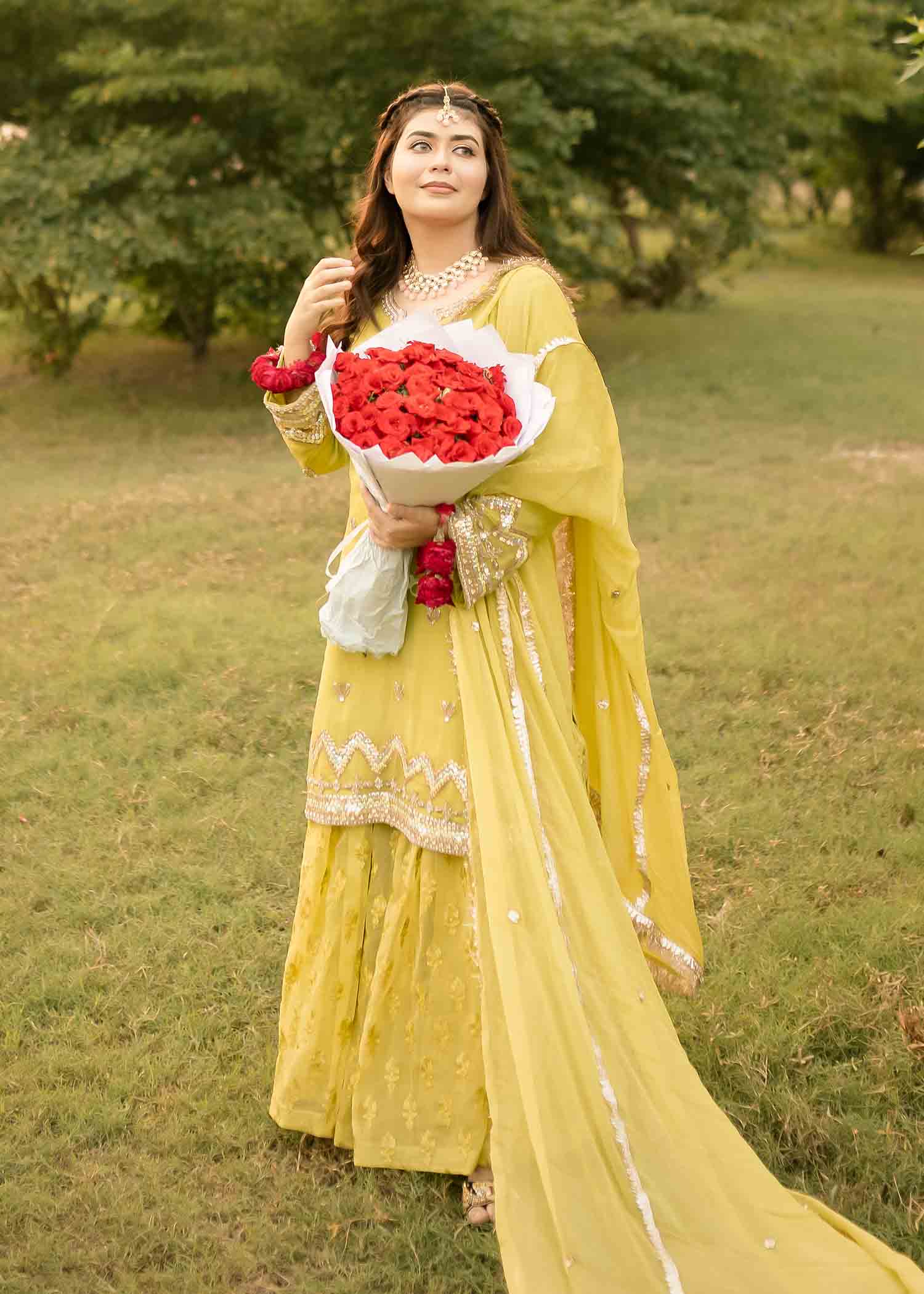 Rang-e-Haya Sarah Pairhan (Lime) Women 4pcs