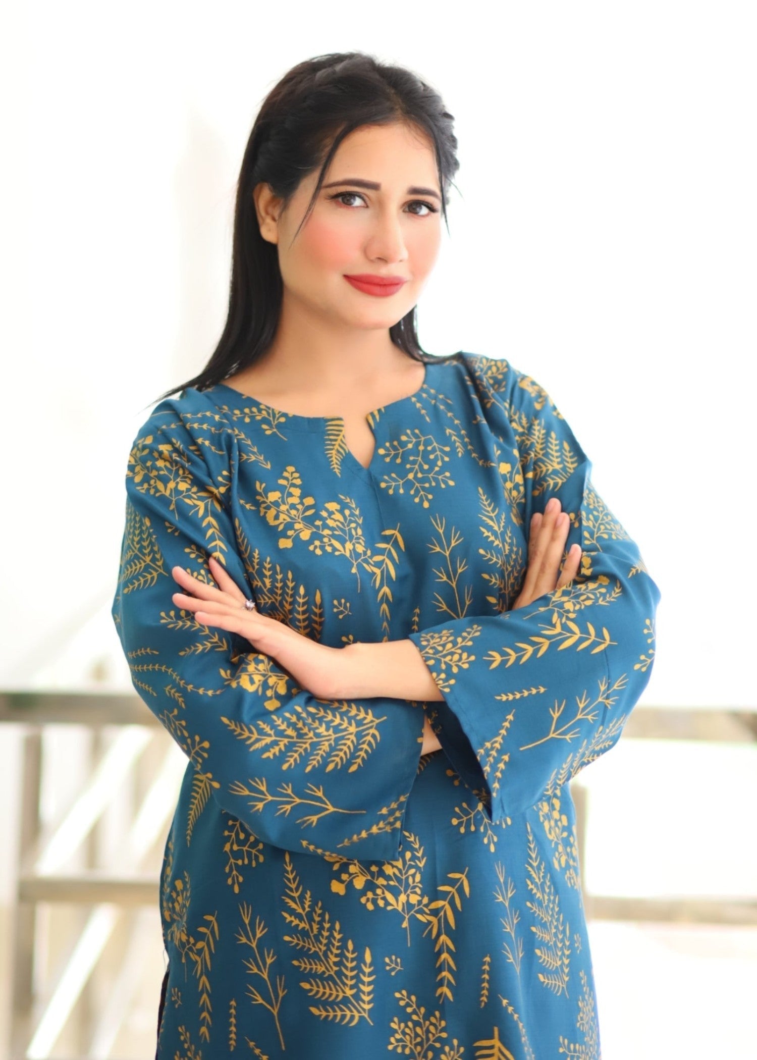 Anabya Garments Petal Teal Women 2pcs