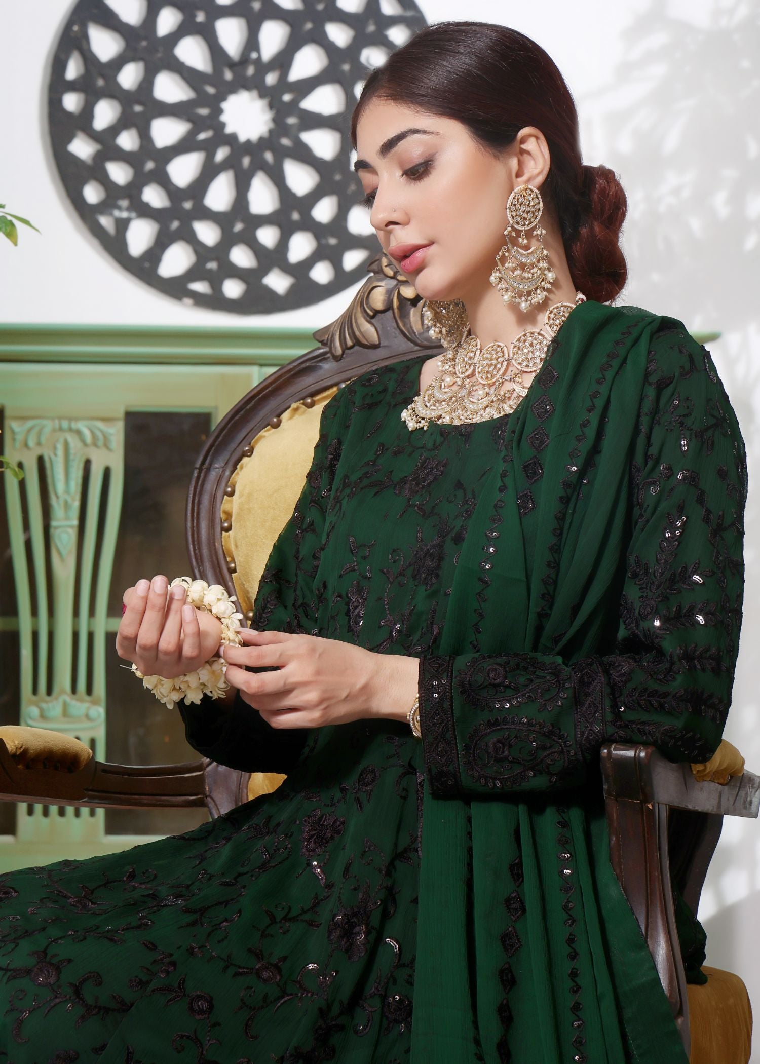 Abaan Zohan Siyaah Kaai Green Women 4pcs