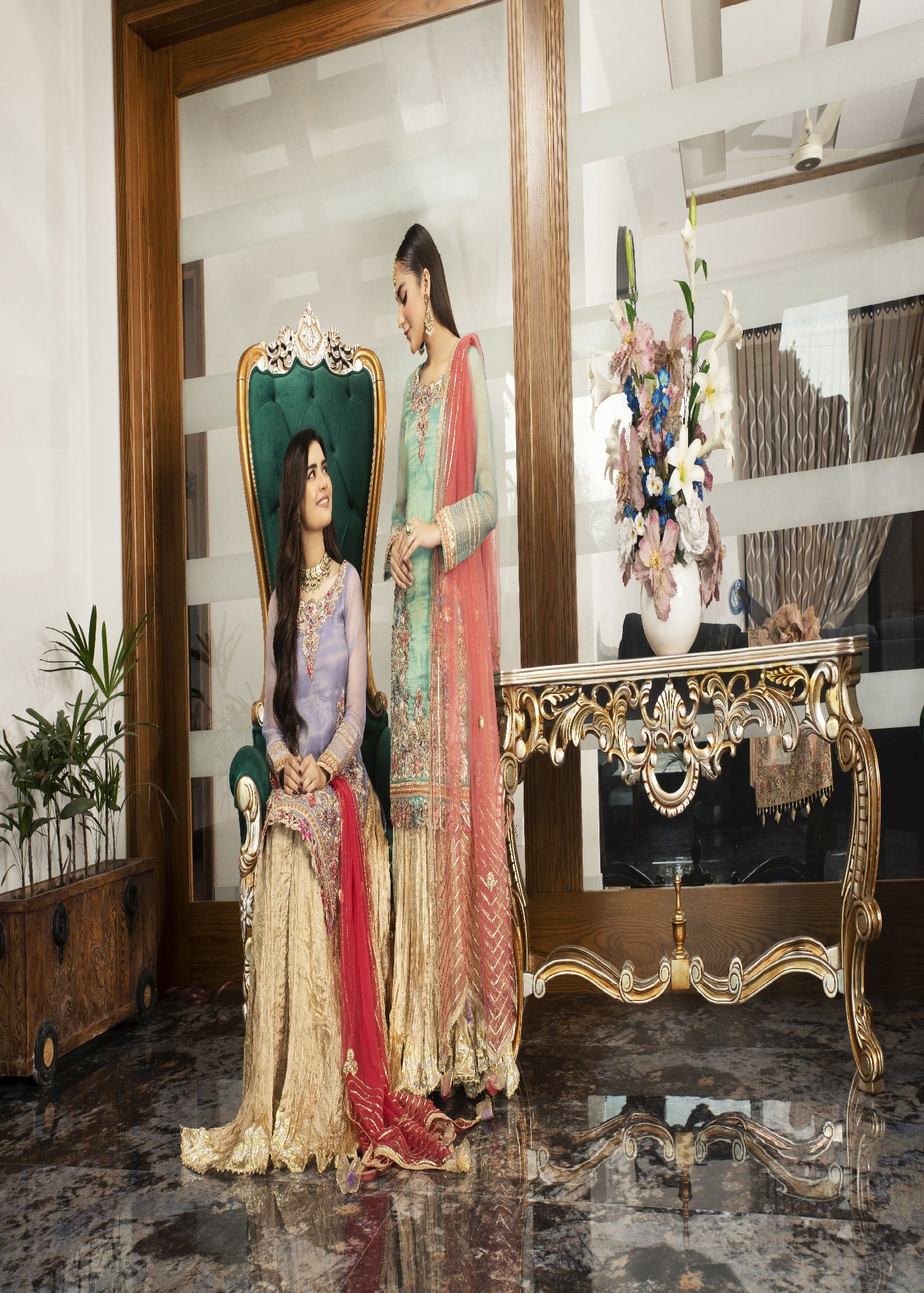 Khuda Baksh Creations M 104 Lavendar Women 4pcs