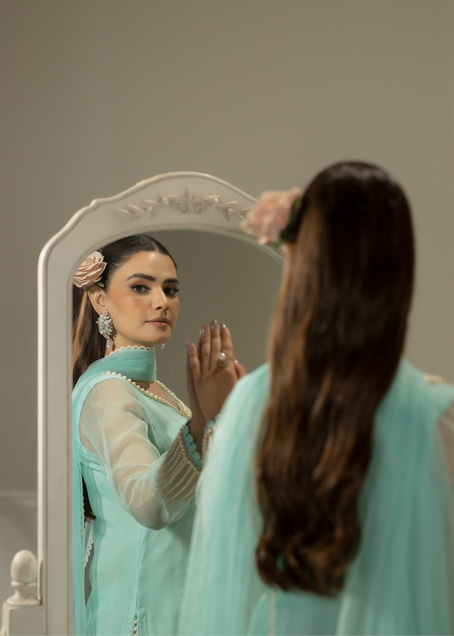 Khuda Baksh Creations Z 305 Cyan Women 4pcs