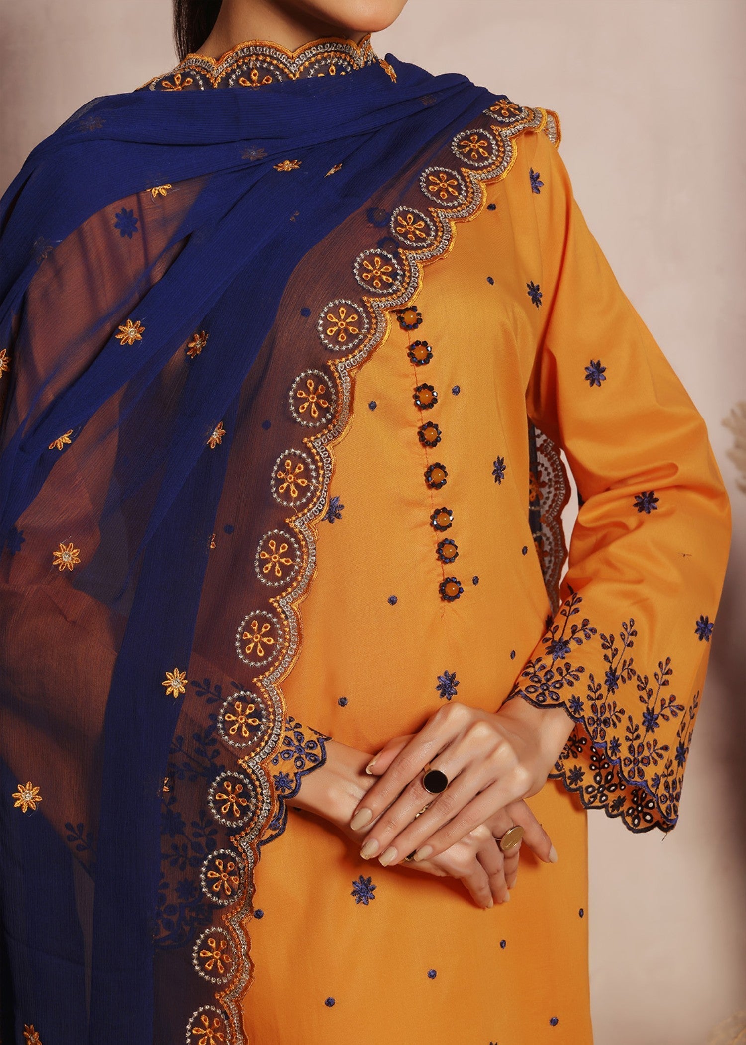 Kumash Textiles Mustard Women Stitched Women 3pcs