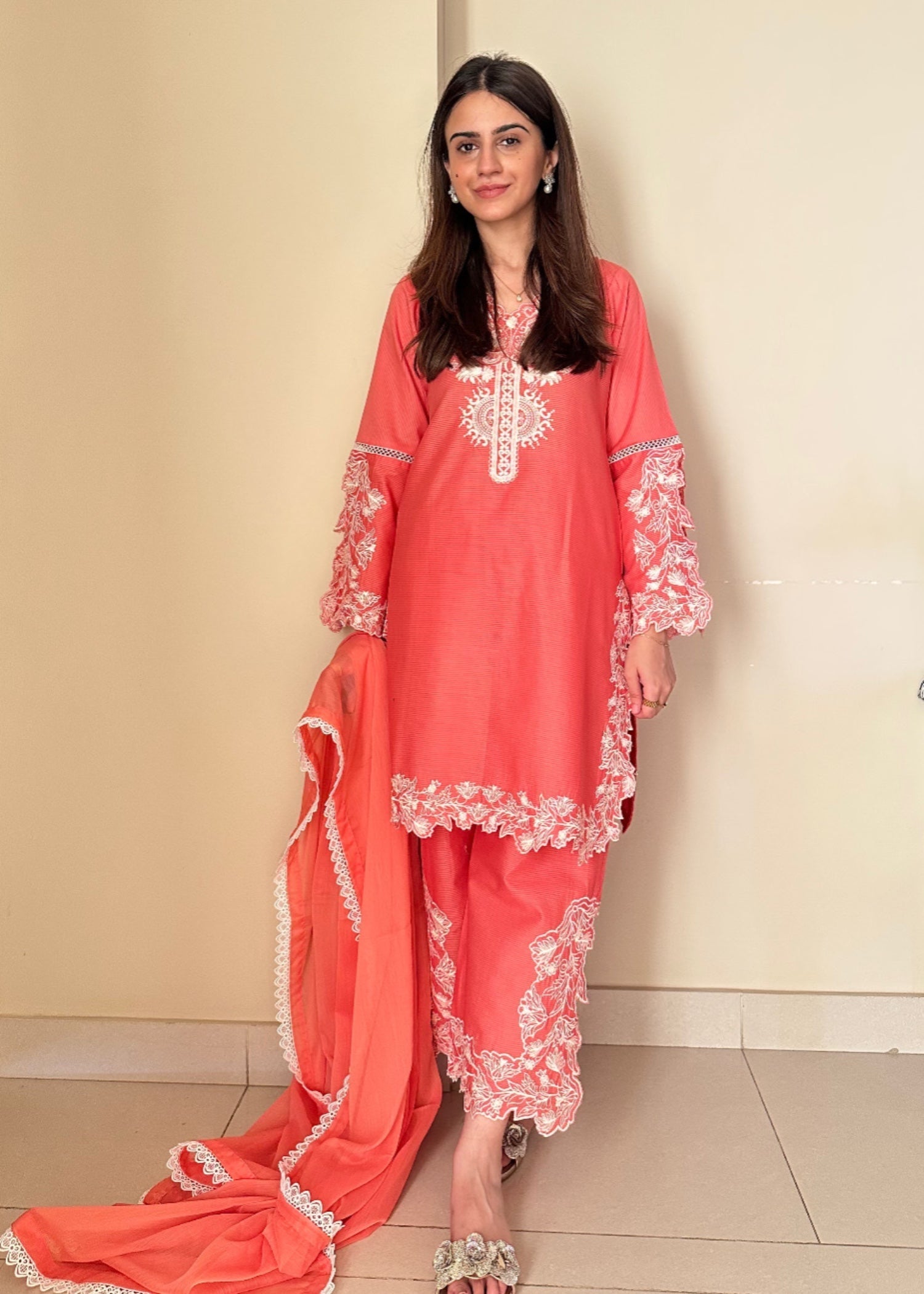 Ayesha B coral pink (mustafa) Women 3pcs