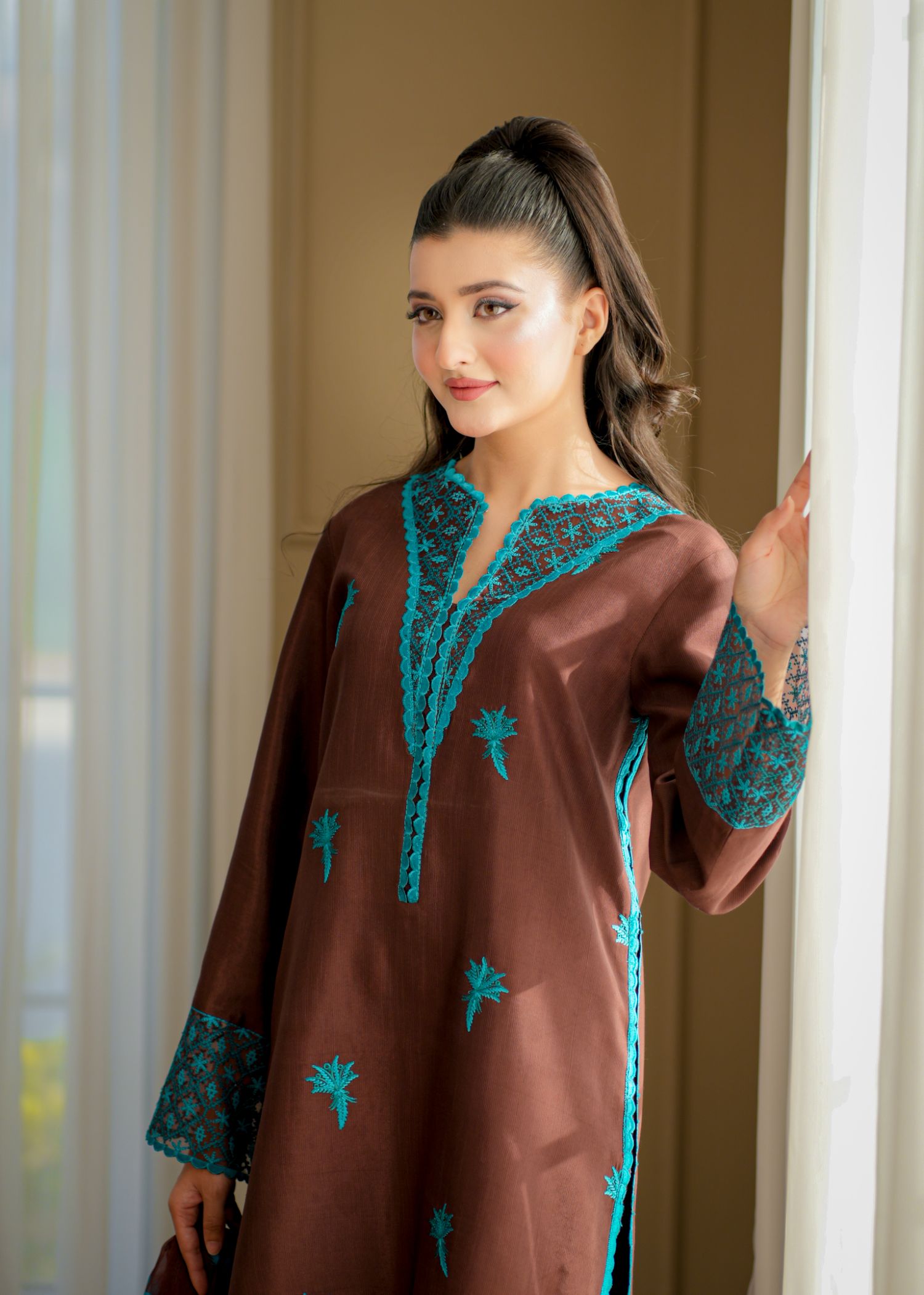Fozia Khalid Cocoa Women 3pcs