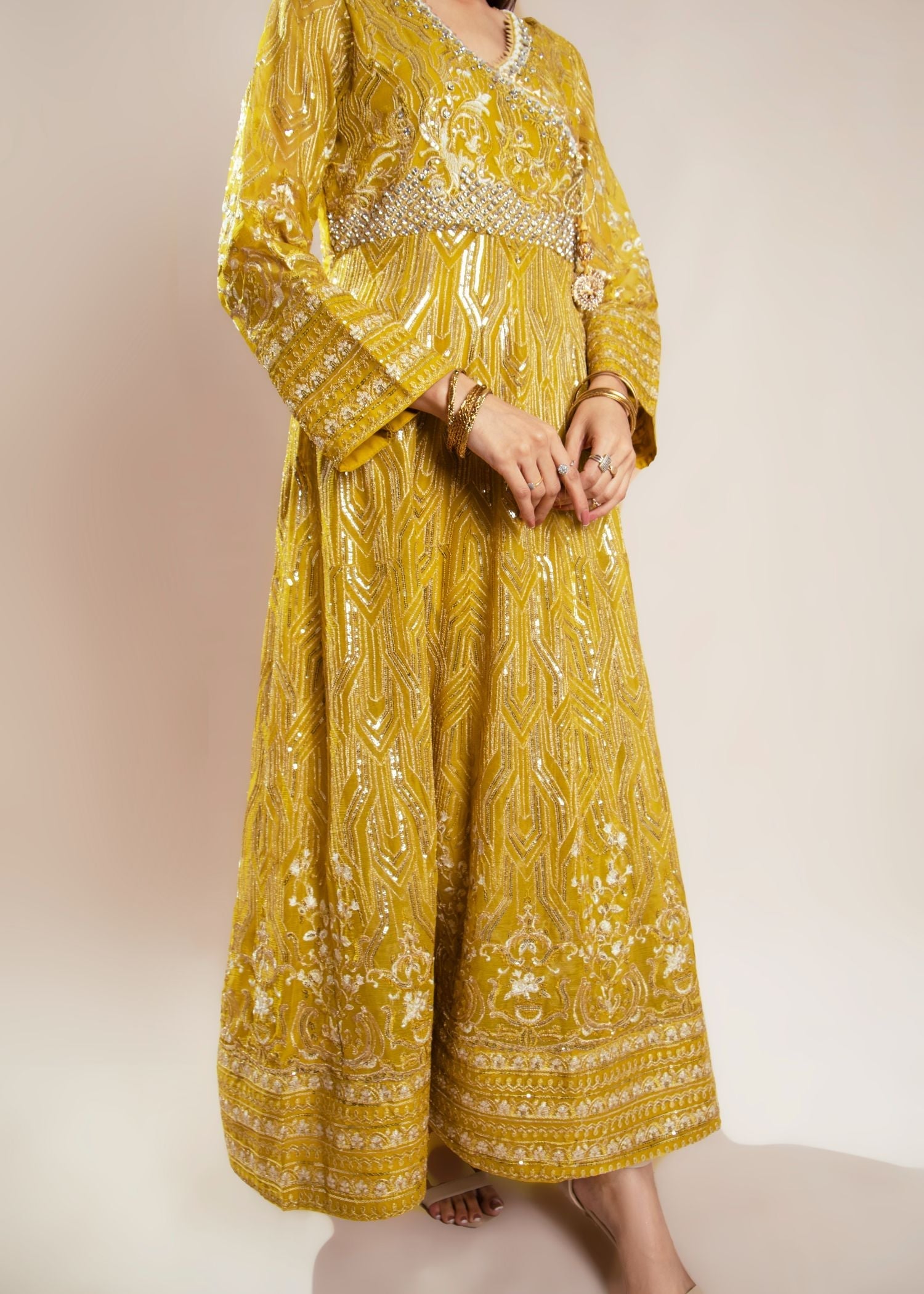 Manahils Angrakha 105 Mustard Women 3pcs
