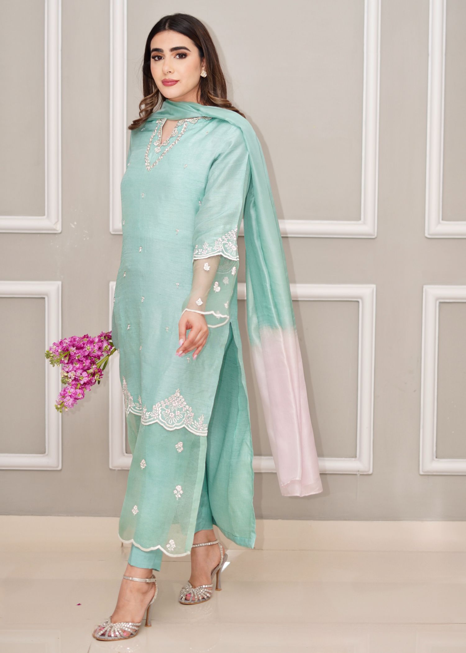 Hues Atelier Pale Green Fit Women 3pcs