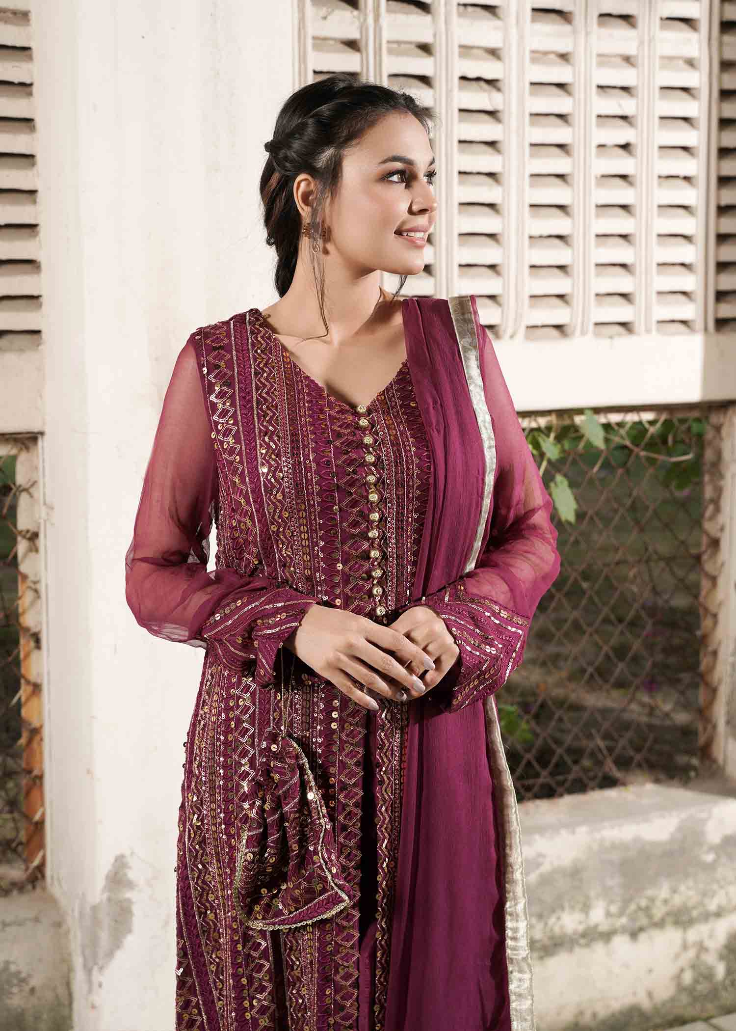 Rang-e-Haya Ufaq/Plum Women 4pcs