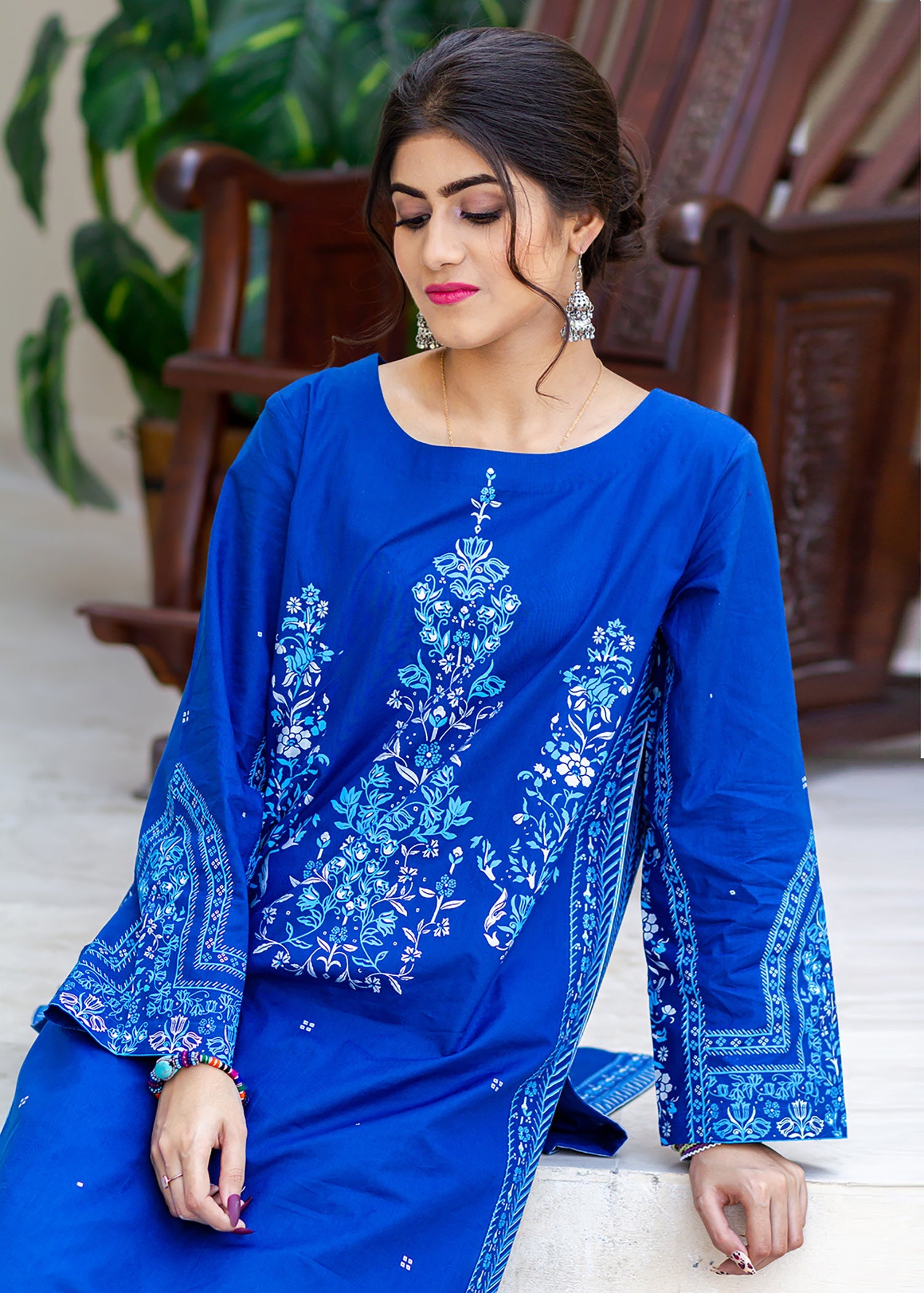 Eraj Hussain Cerulean Bluebells Women 2pcs