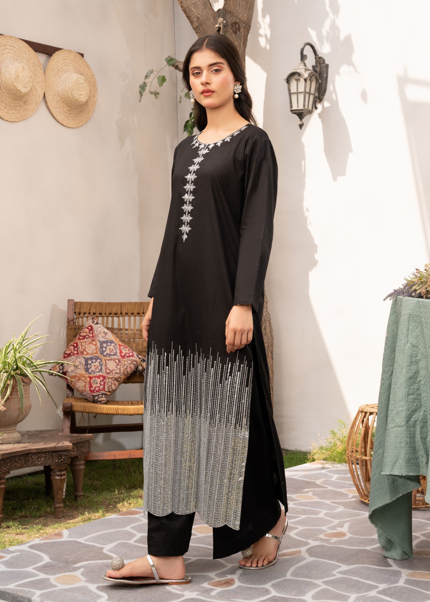 Sahibas By Mirza Rainfall (Black) Women 2pcs