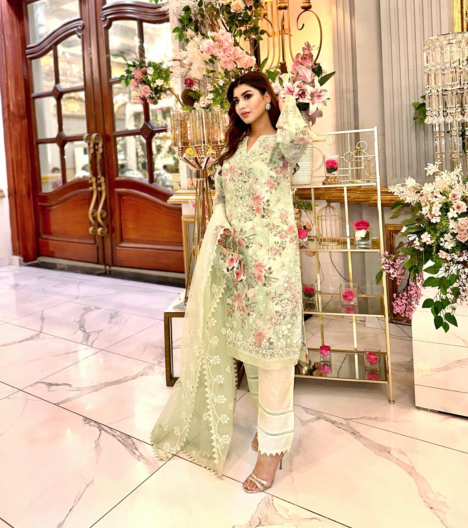 Mishkaat Clothing Elara pistachio Women 4pcs