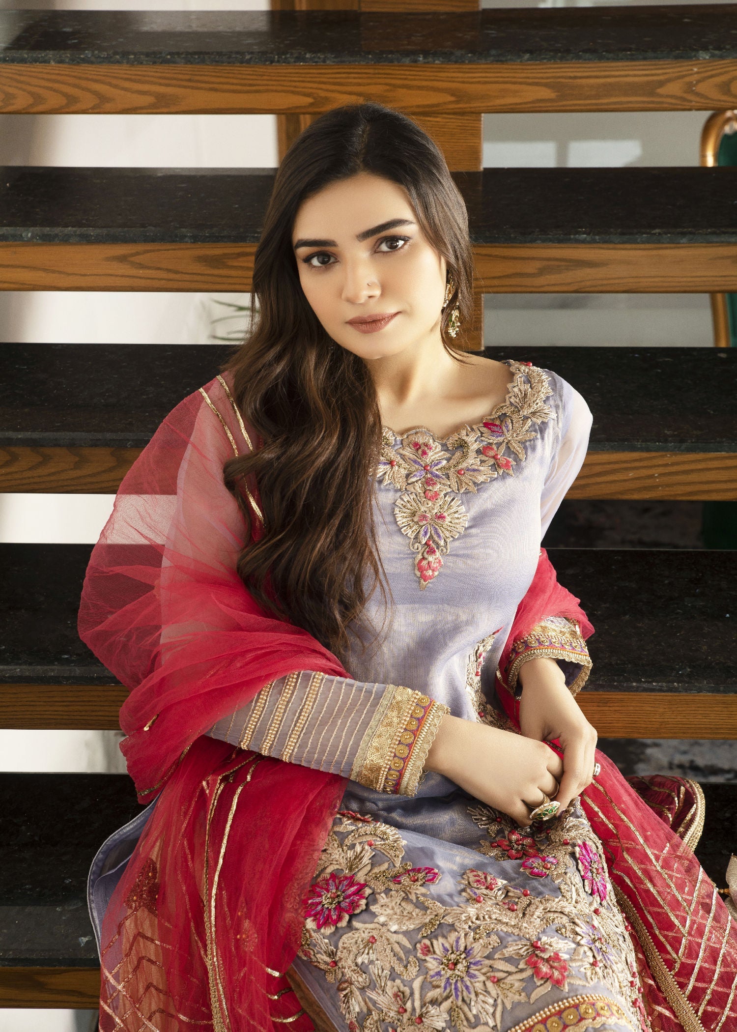 Khuda Baksh Creations M 104 Lavendar Women 4pcs