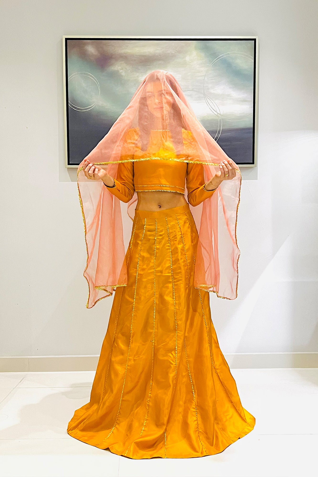 Kanydaro Marigold Gota Ensemble Set Women 3pcs