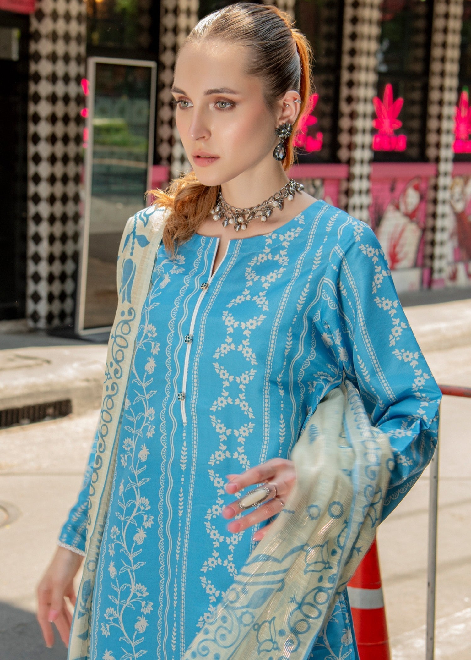 By-East Lawn Suit Printed (SBL) Women 3pcs