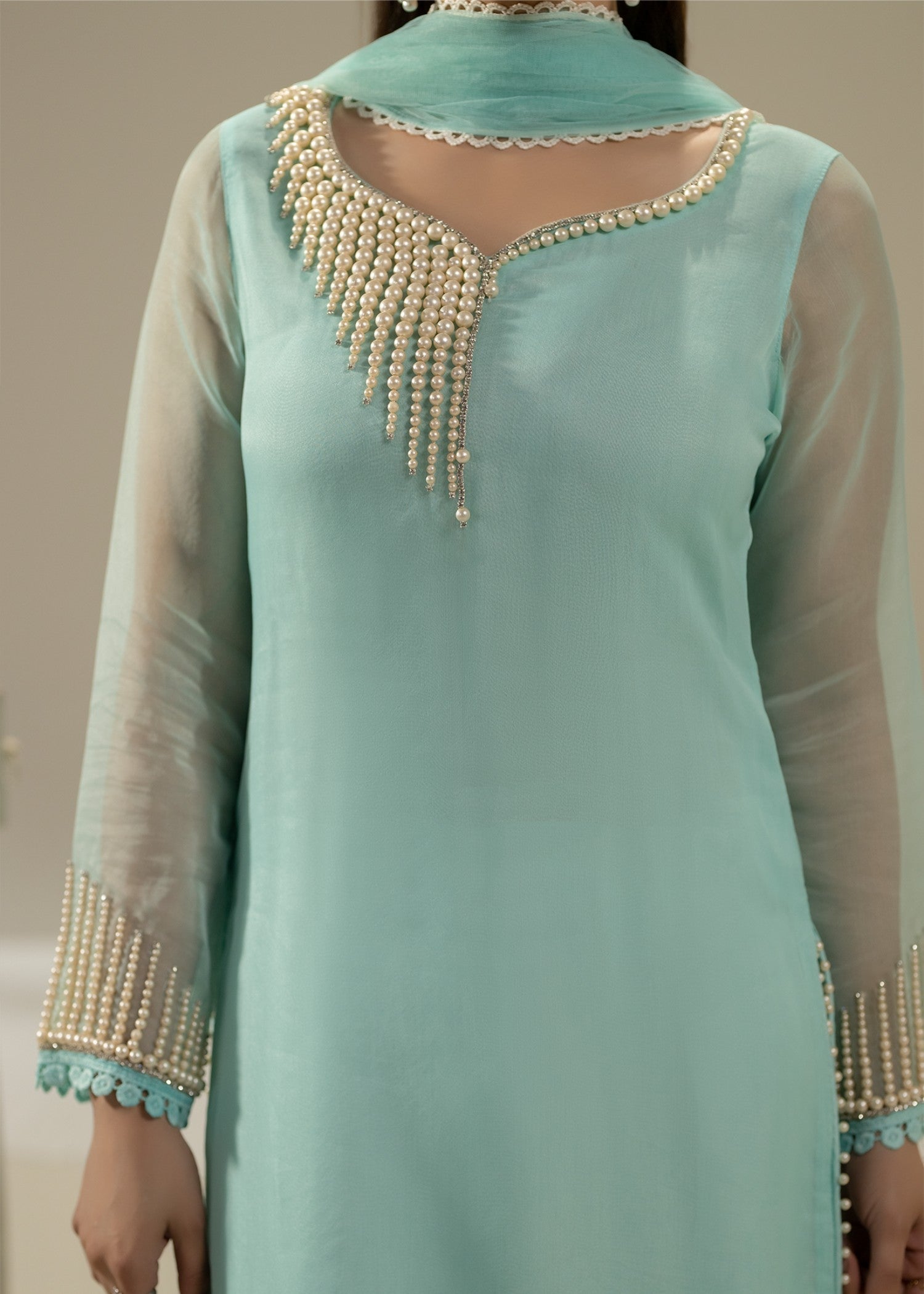 Khuda Baksh Creations Z 305 Cyan Women 4pcs