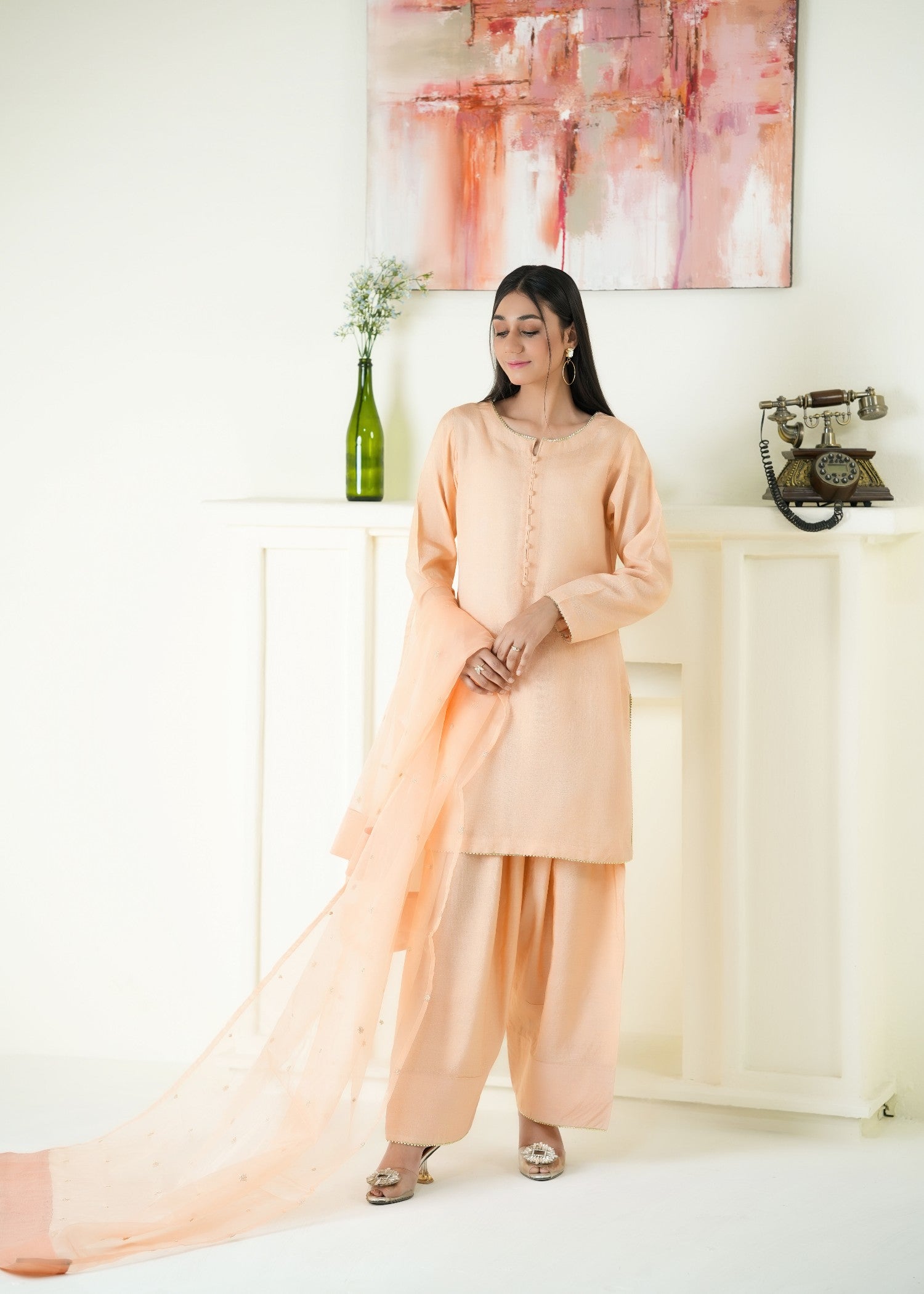 Alyssa PEACH FARSHI SHALWAR ALLF005 Women 3pcs