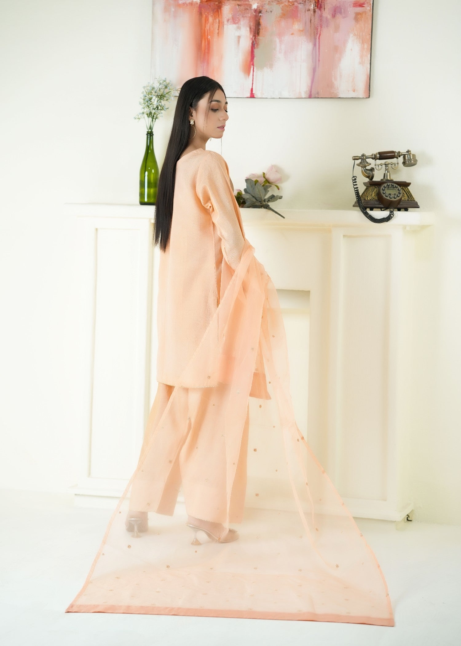 Alyssa PEACH FARSHI SHALWAR ALLF005 Women 3pcs