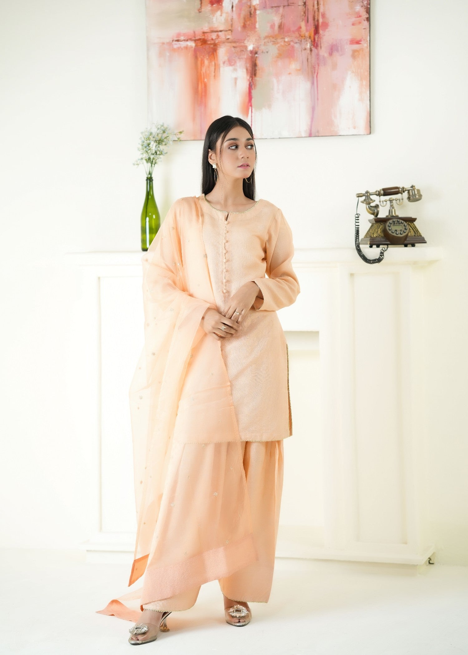 Alyssa PEACH FARSHI SHALWAR ALLF005 Women 3pcs