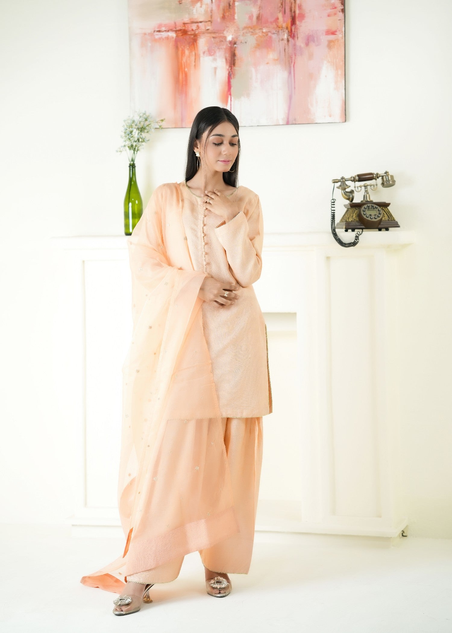 Alyssa PEACH FARSHI SHALWAR ALLF005 Women 3pcs