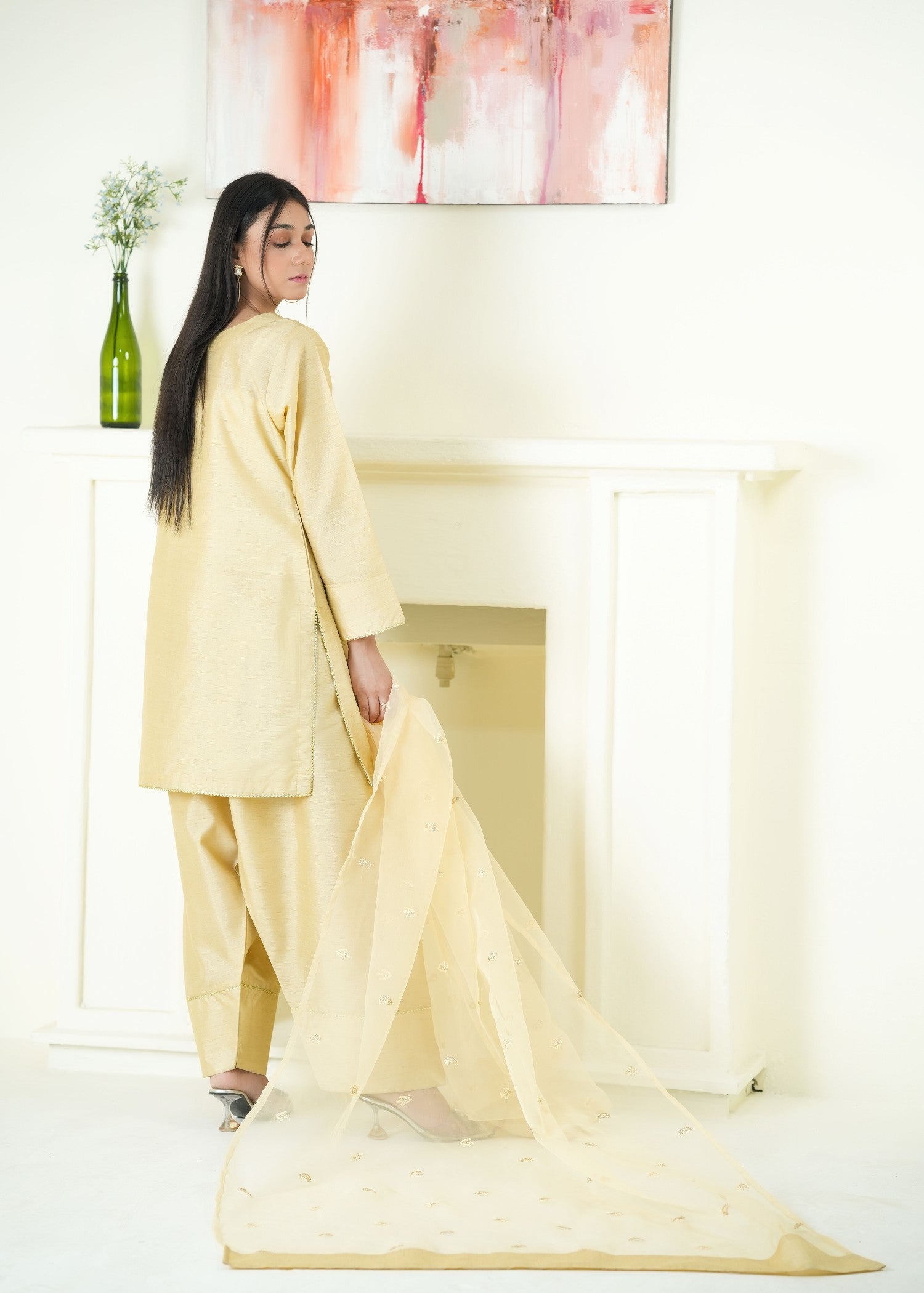Alyssa LIGHT GOLD FARSHI SHALWAR ALLF008 Women 3pcs