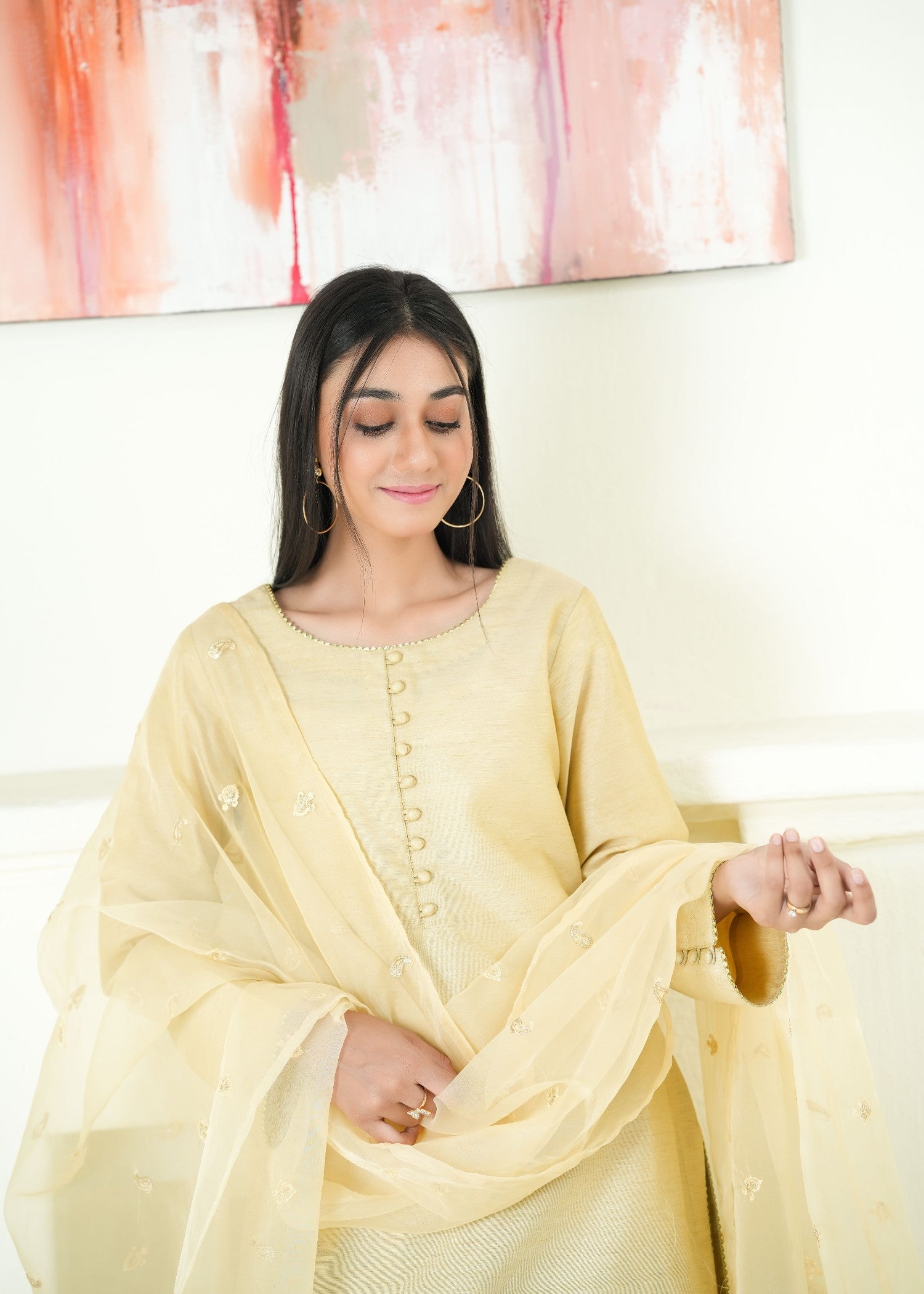 Alyssa LIGHT GOLD FARSHI SHALWAR ALLF008 Women 3pcs