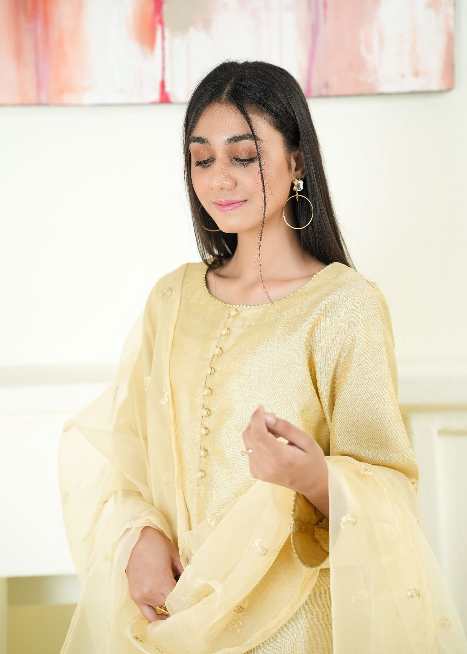 Alyssa LIGHT GOLD FARSHI SHALWAR ALLF008 Women 3pcs