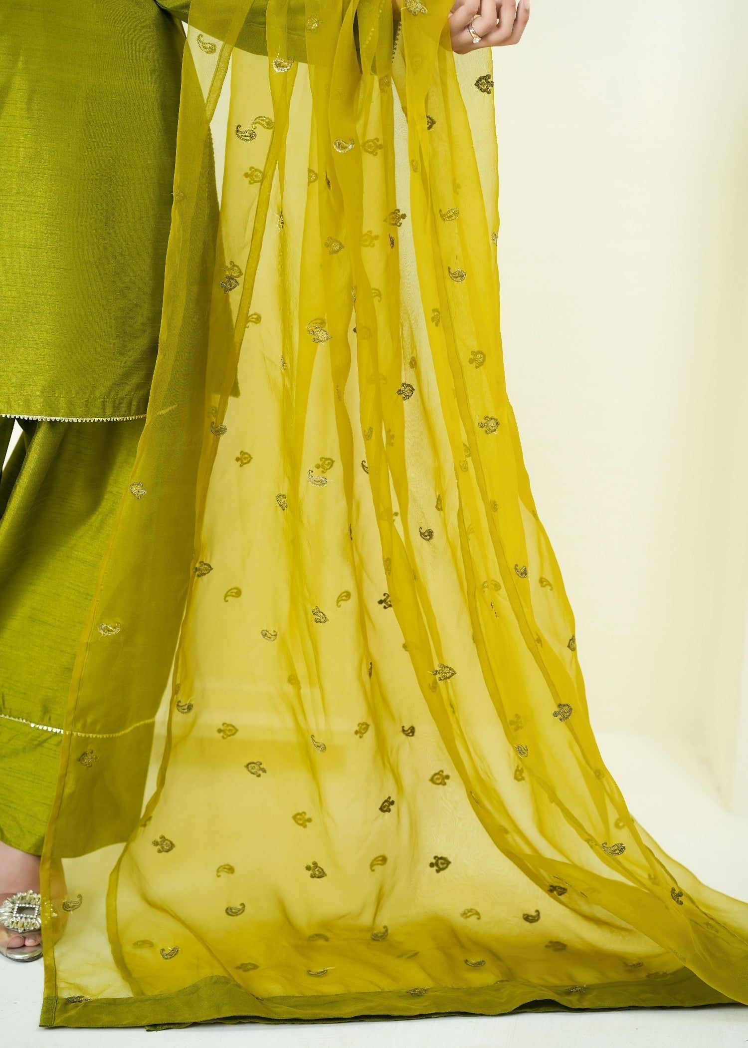 Alyssa OLIVE GREEN FARSHI SHALWAR ALLF009 Women 3pcs