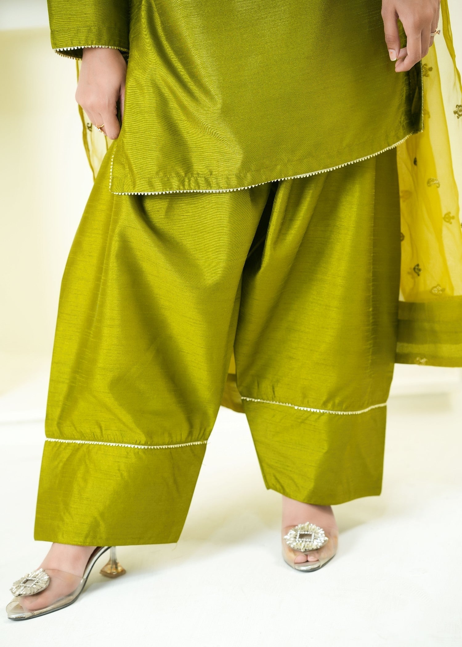 Alyssa OLIVE GREEN FARSHI SHALWAR ALLF009 Women 3pcs