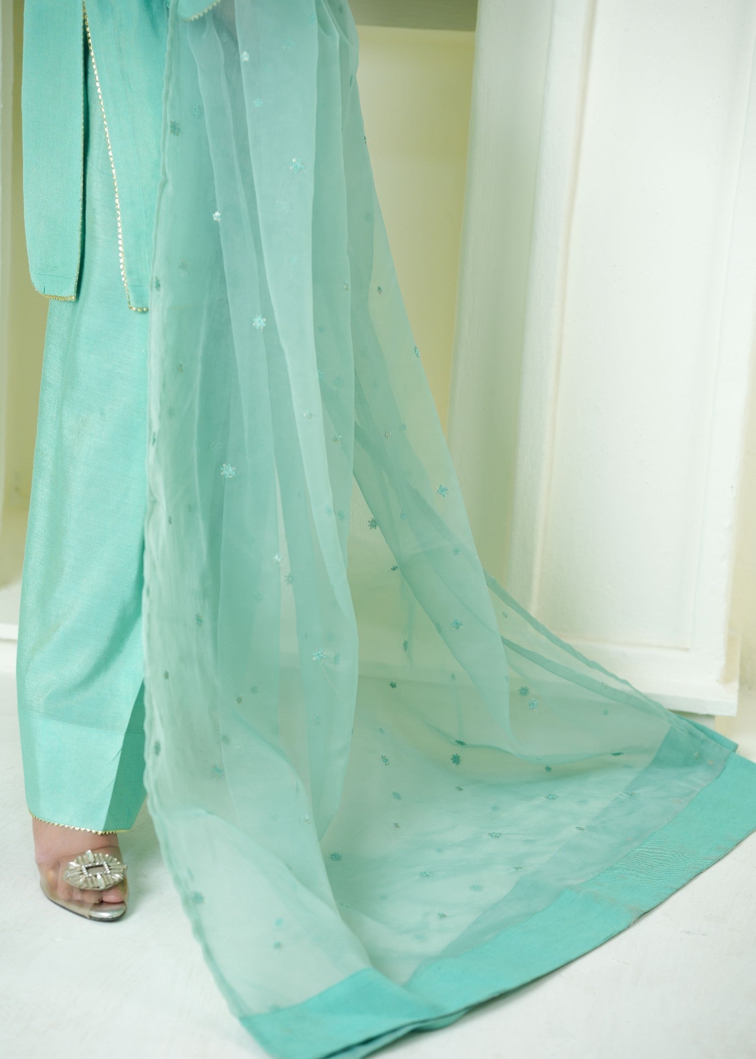 Alyssa TURQUOISE FARSHI SHALWAR ALLF010 Women 3pcs