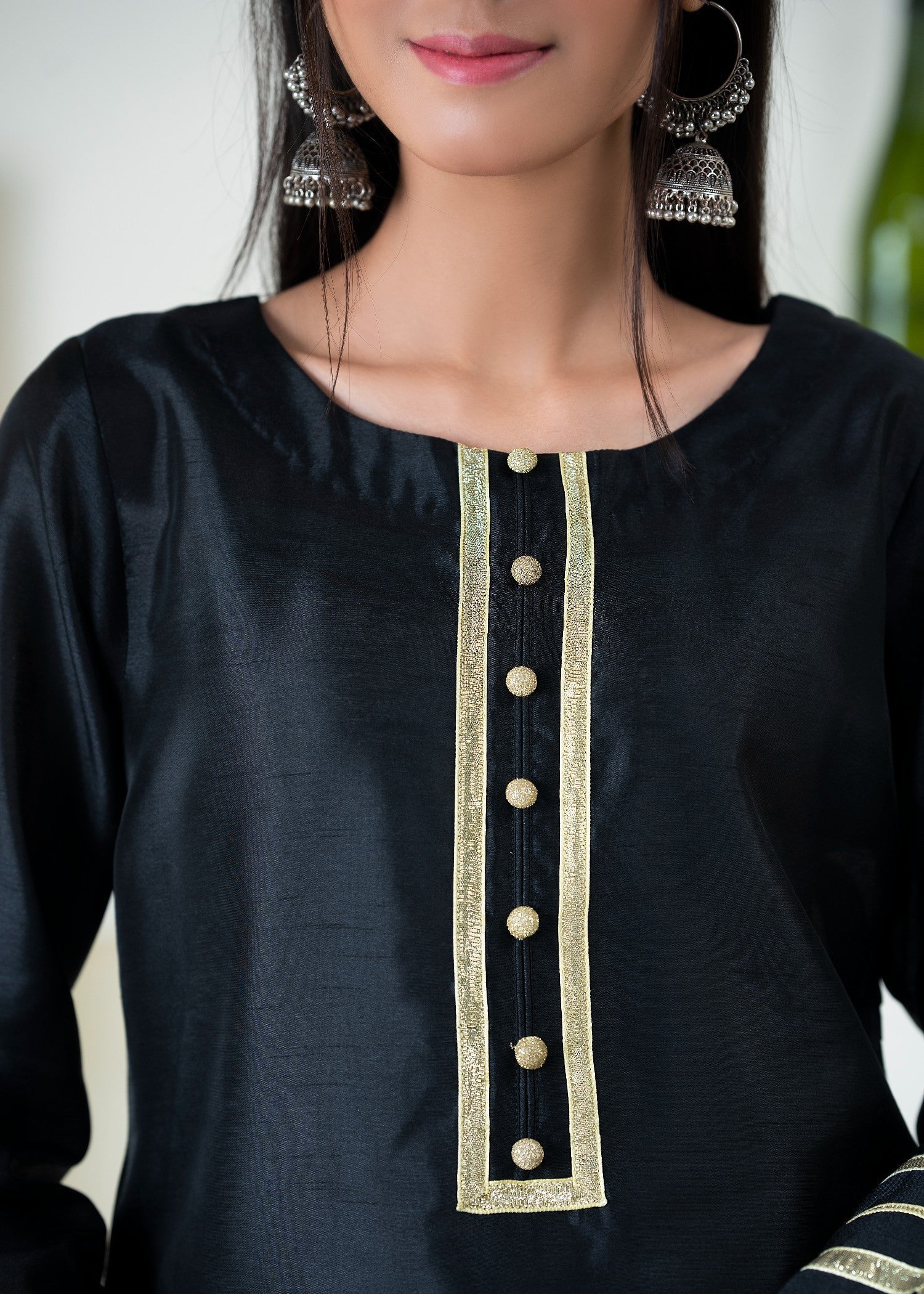 Alyssa Black Raw silk Farshi shalwar ALLF002 Women 3pcs
