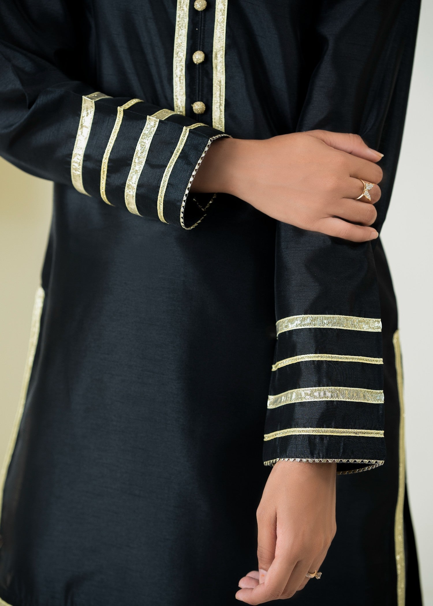 Alyssa Black Raw silk Farshi shalwar ALLF002 Women 3pcs