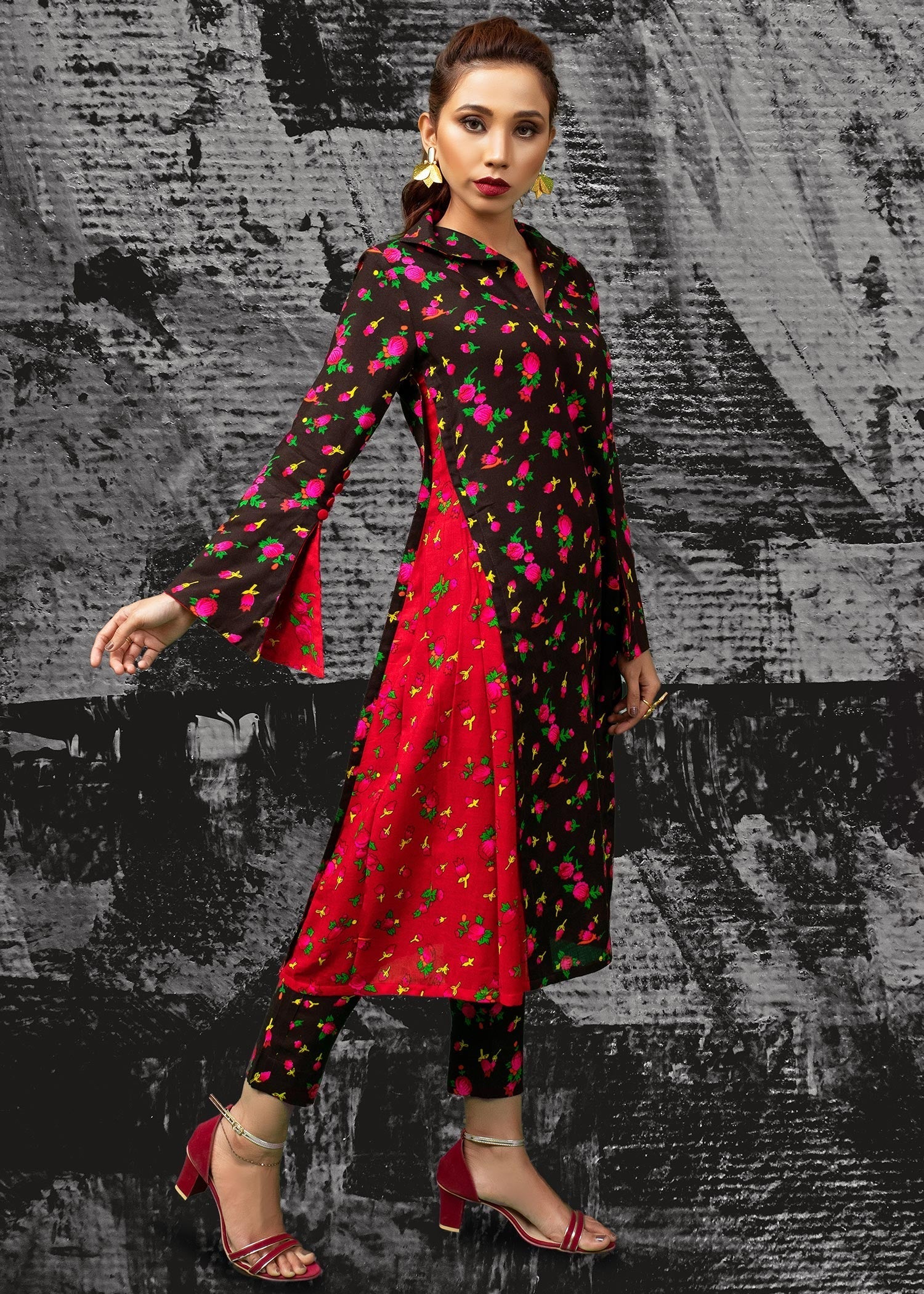 Nuqsh Pret Fiery Black NRN 006 Women 3pcs