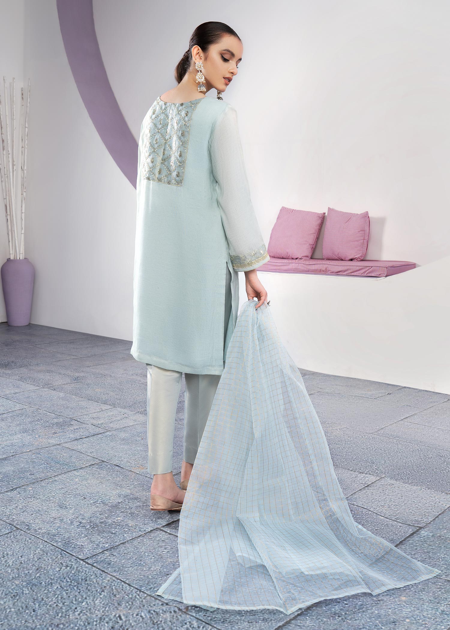 Eraj Hussain Twinkling Treasure Iceblue Women 3pcs