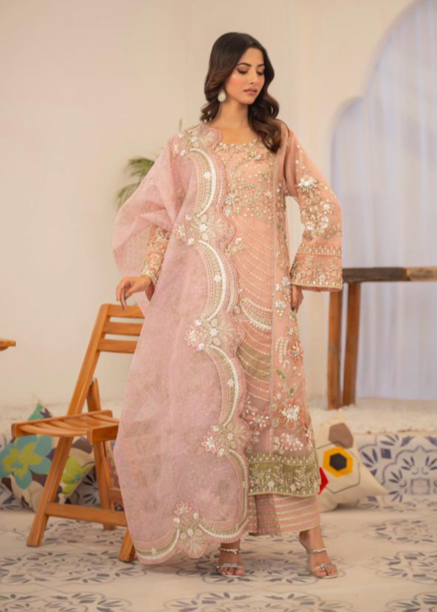 Sania Khan Studio Roshan Gul Stitched Fancy Women 3pcs