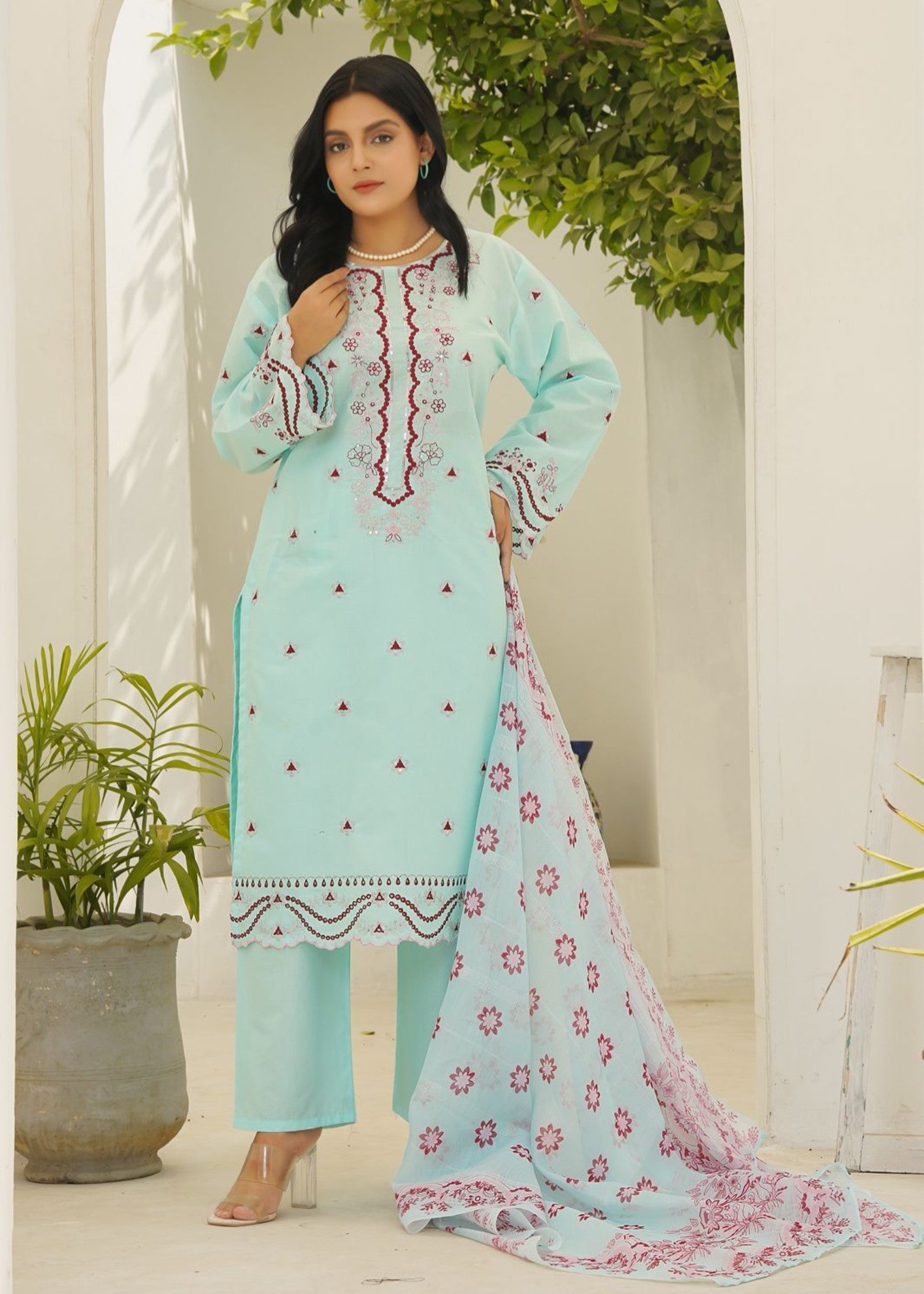 Stylish Collection PAKEEZA SKY BLUE Women 3pcs