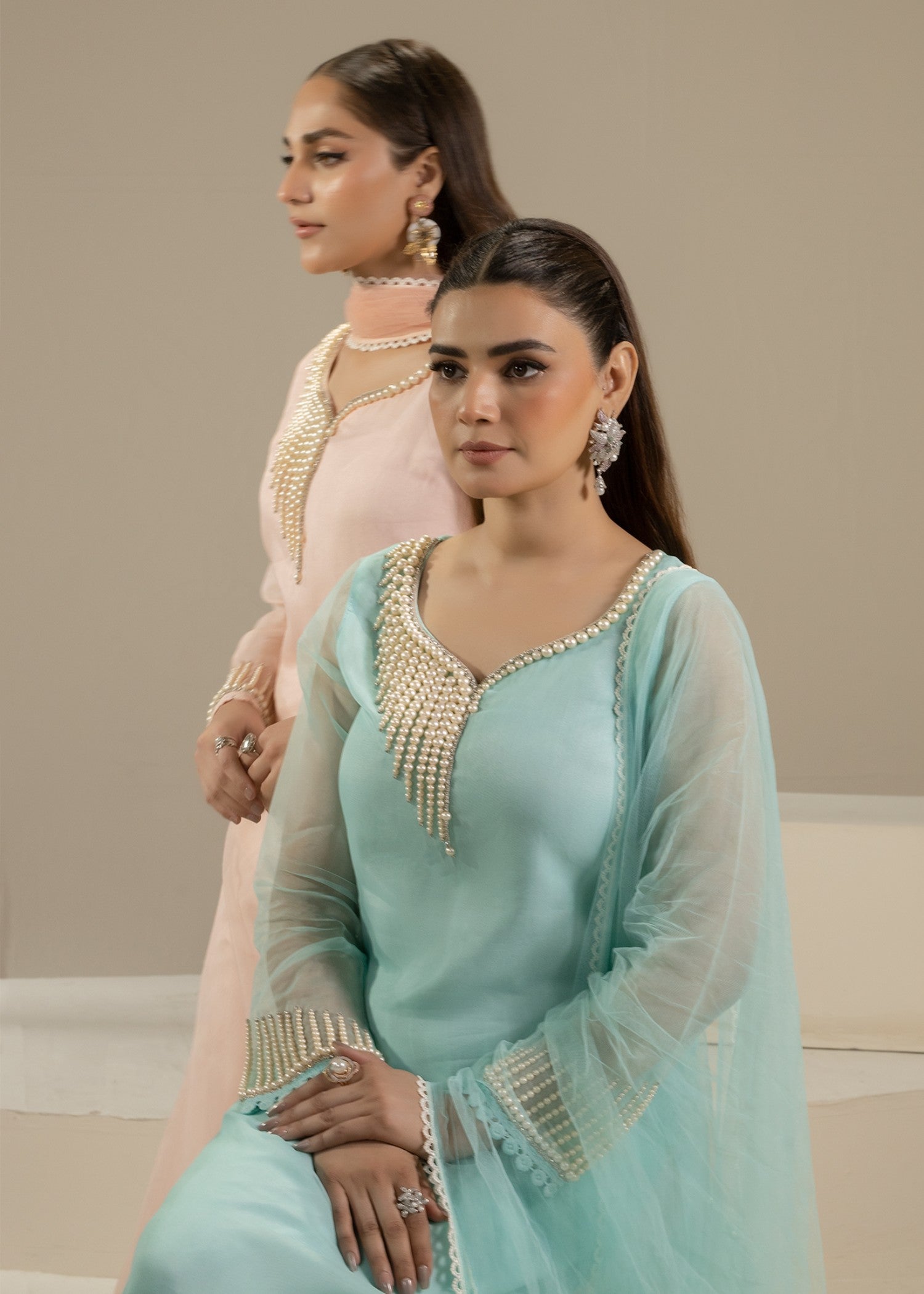 Khuda Baksh Creations Z 305 Cyan Women 4pcs