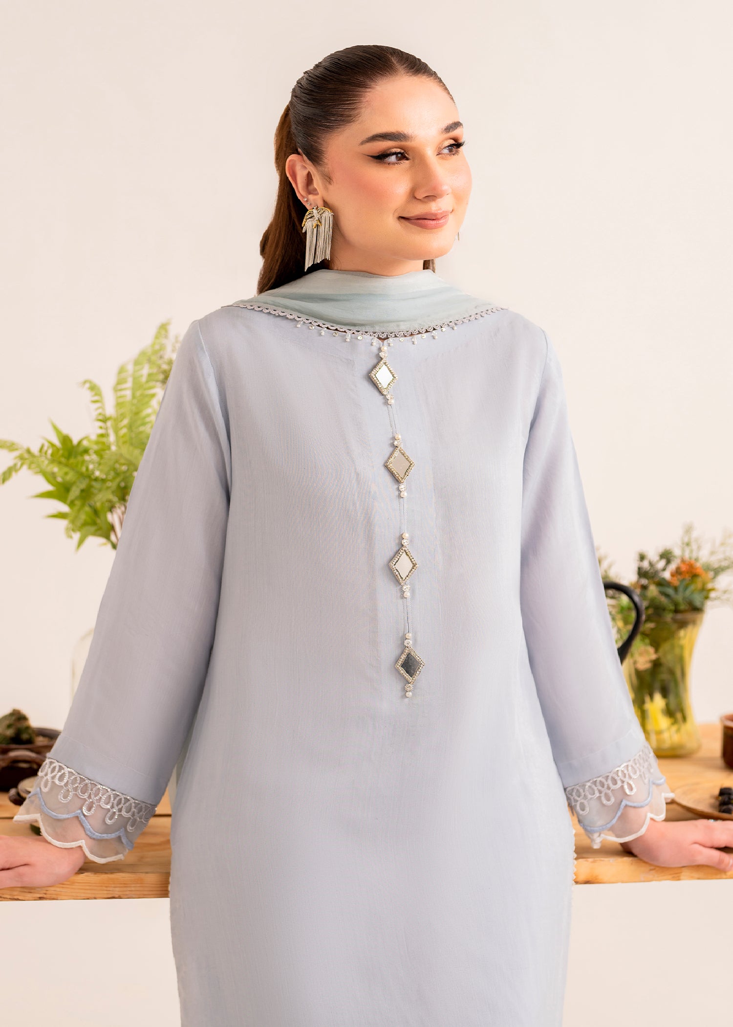 Ghulabri NOOR Art Silk suit Women 3pcs