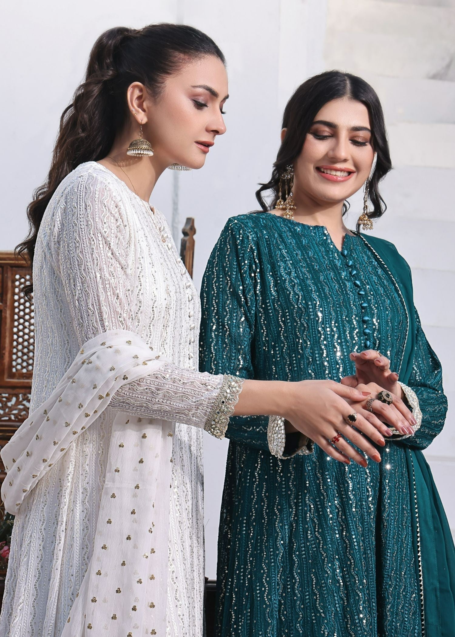Ayesha Closet Anooshay Gul Midnight Teal Women 3pcs