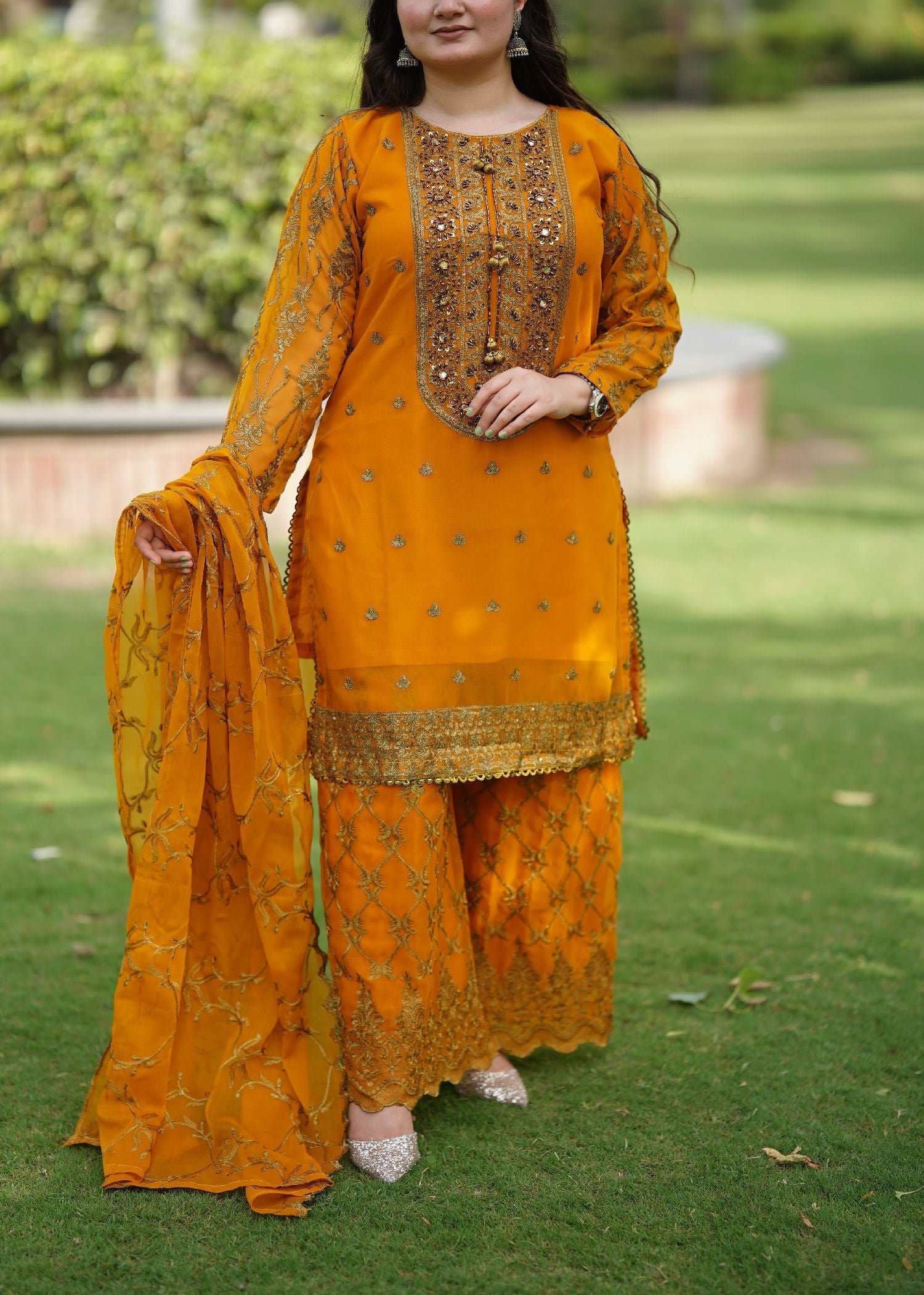 Four Season Boutique ZAMDA CHIFFON MUSTARD Women 3pcs