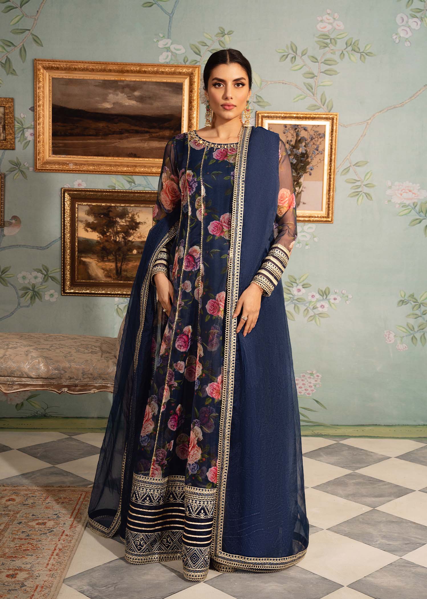 Rang-e-Haya Zaafia (Navy Blue) Women 4pcs