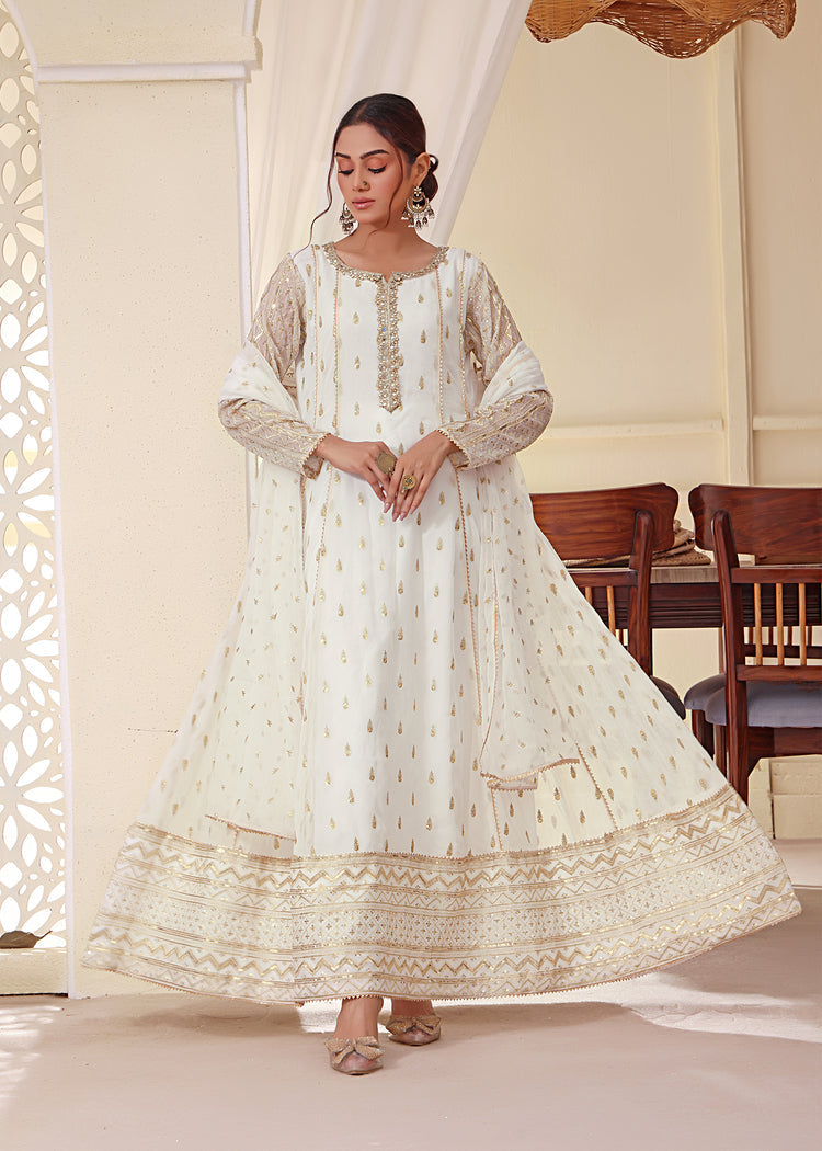 Alsiyab Bahaar White Women 3pcs