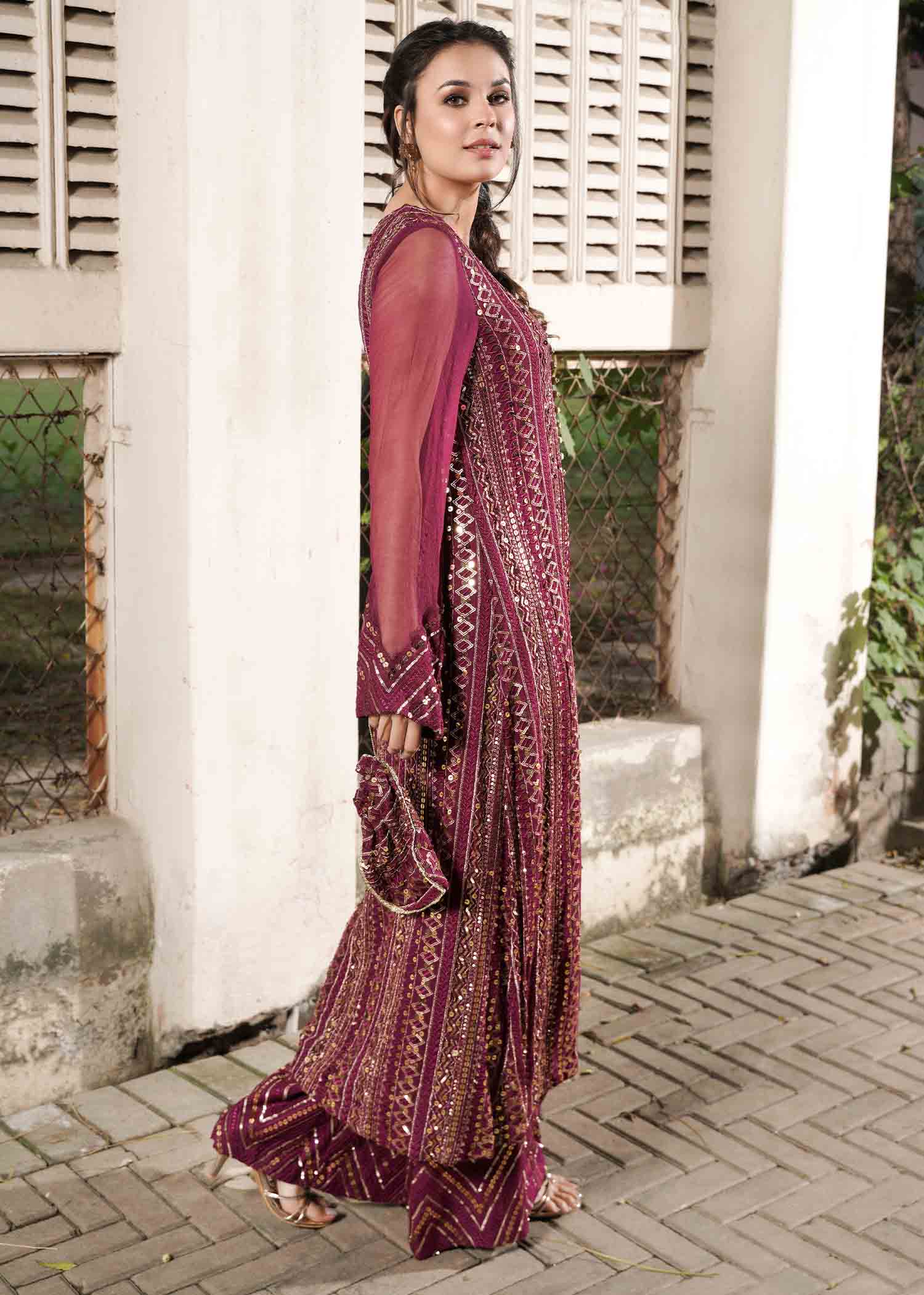 Rang-e-Haya Ufaq/Plum Women 4pcs