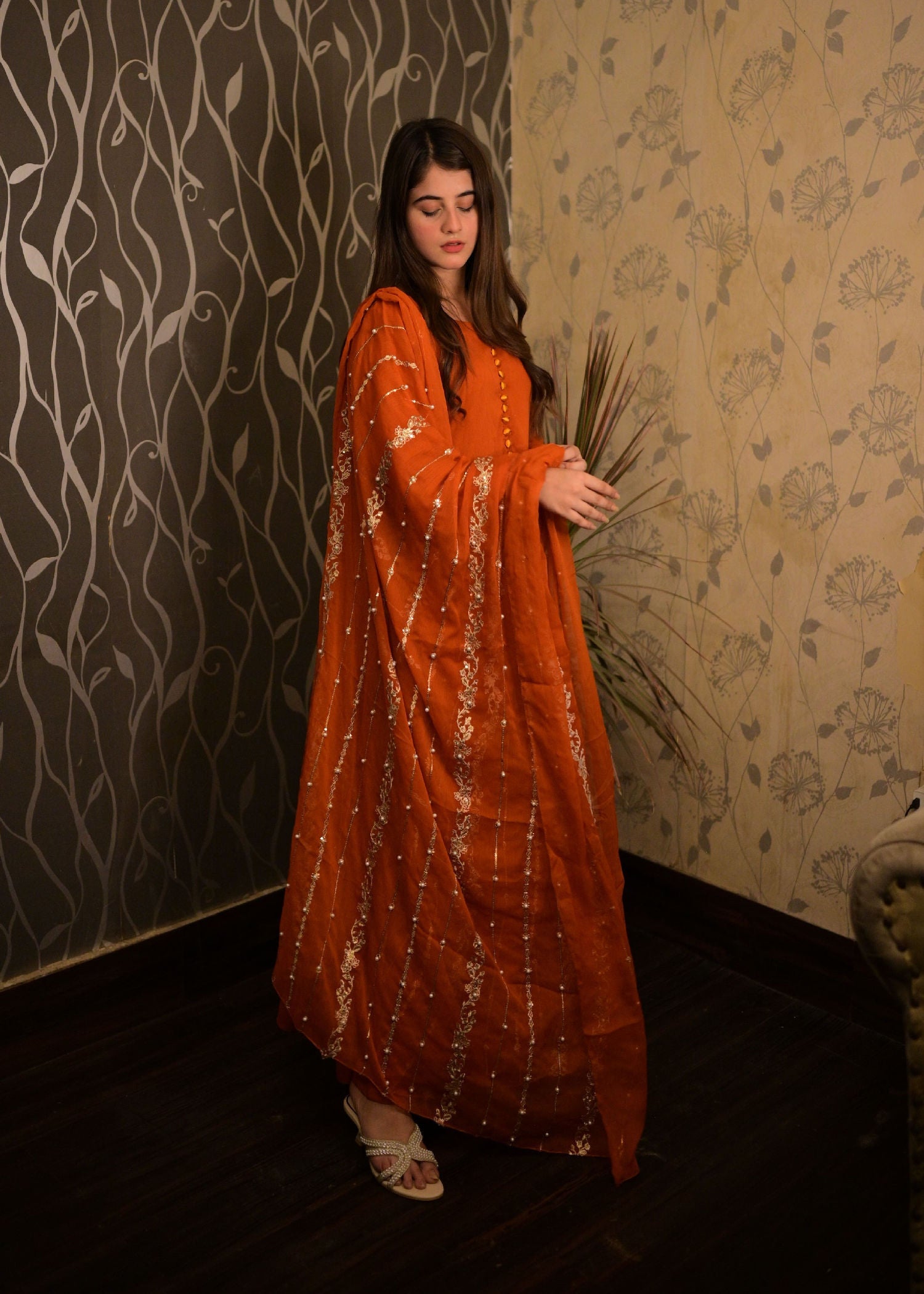 Four Season Boutique MUNAZZA FROK ORANGE Women 3pcs