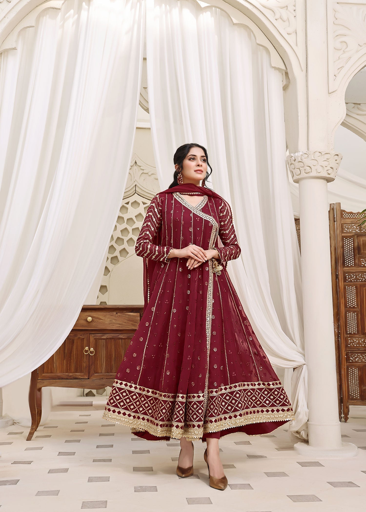 Abaan Zohan NAYAAB Maroon Women 4pcs