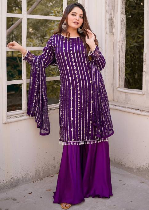 Rangoon Clothing Taabir Purple Women 3pcs
