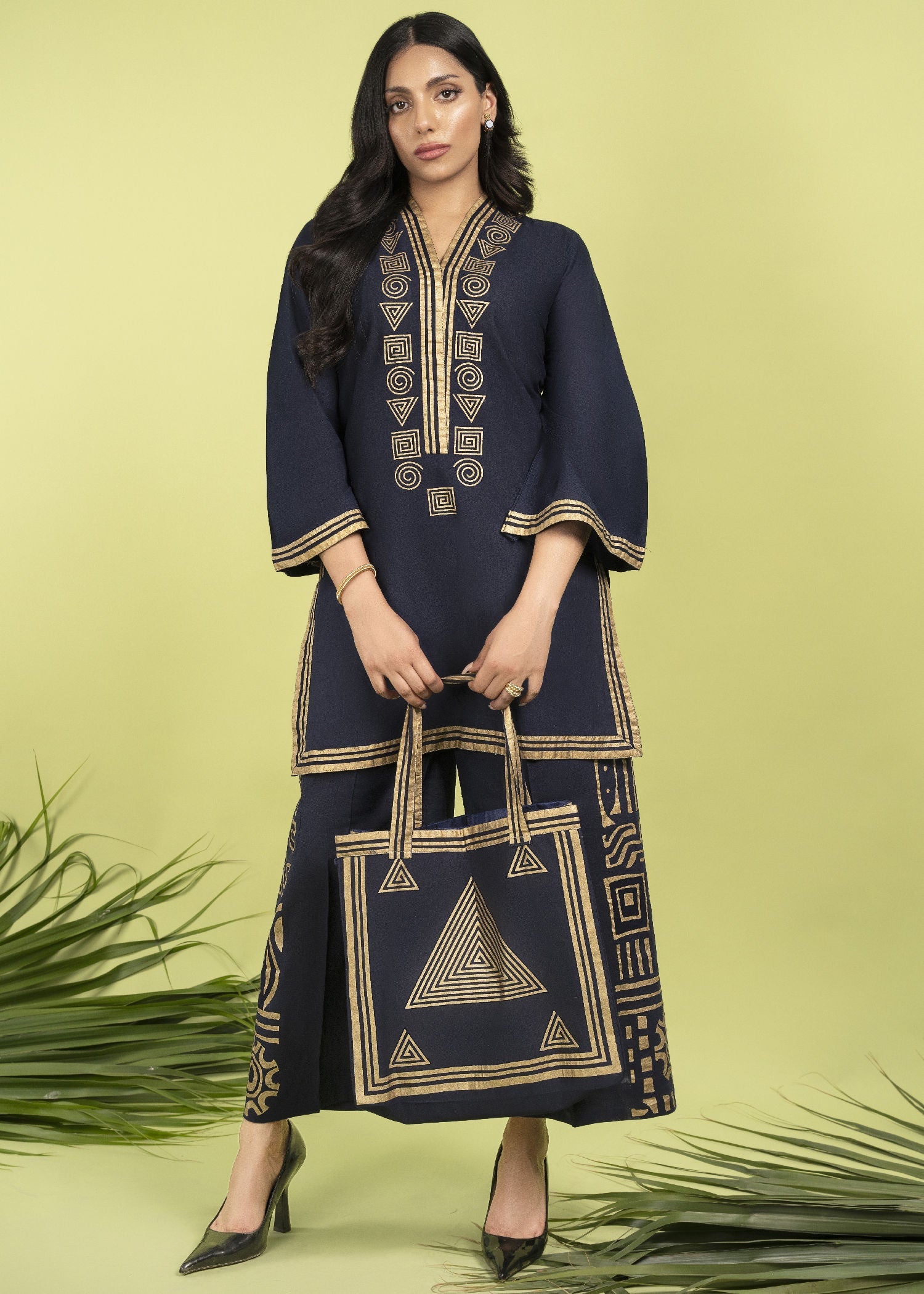 Sahibas By Mirza Retro (Blue) Women 3pcs