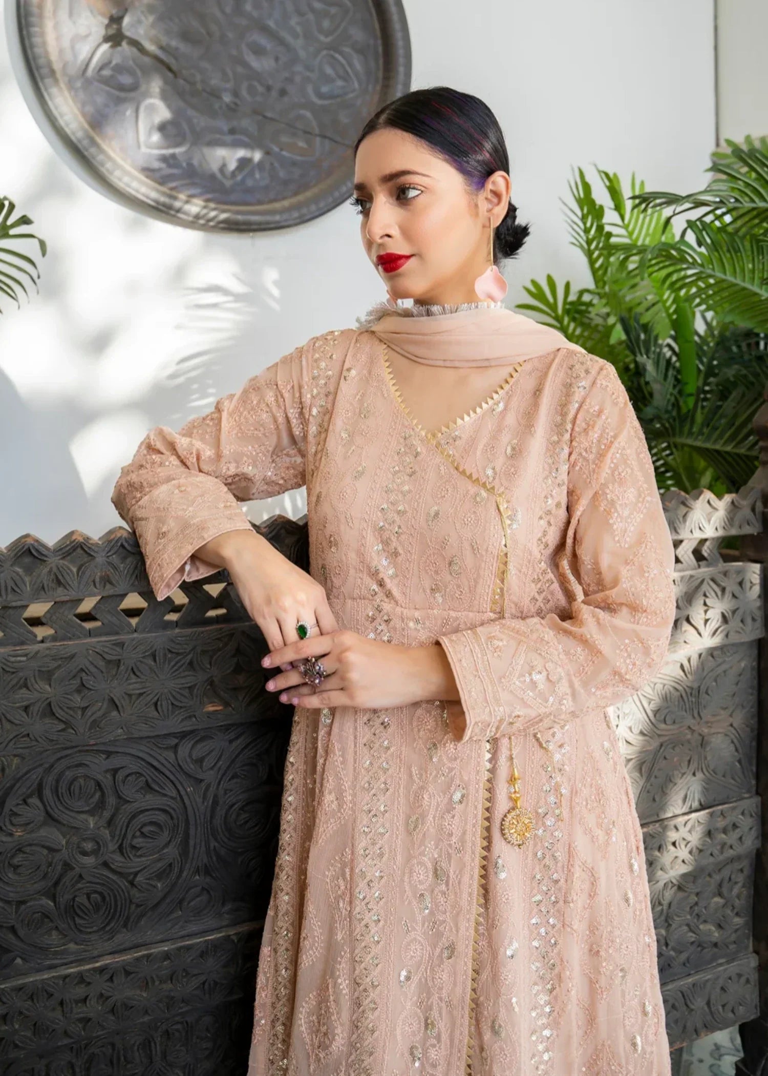 Mona Embroidery MELANIE PEACH Women 3pcs