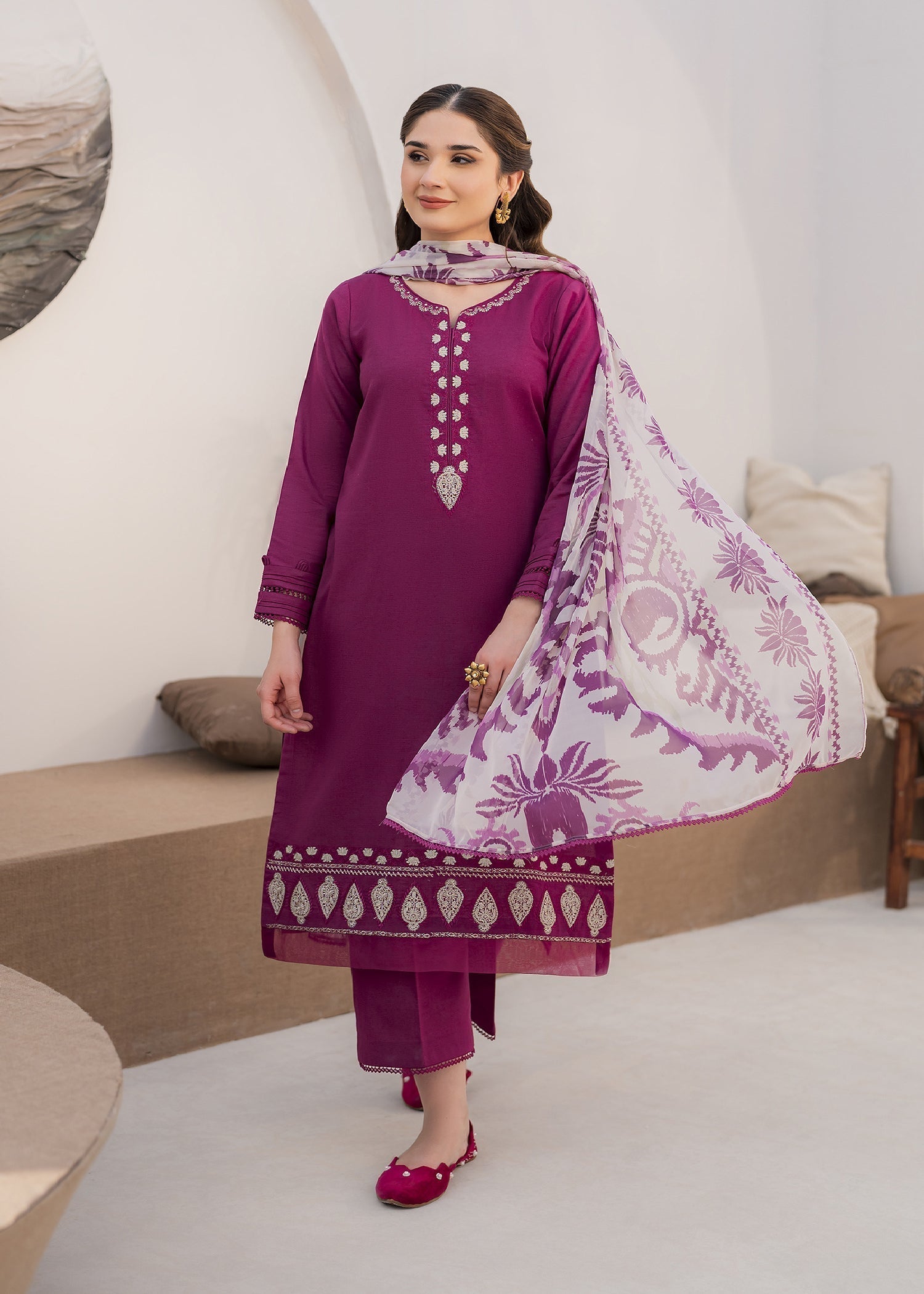 Kiara Burgundy Women 2pcs