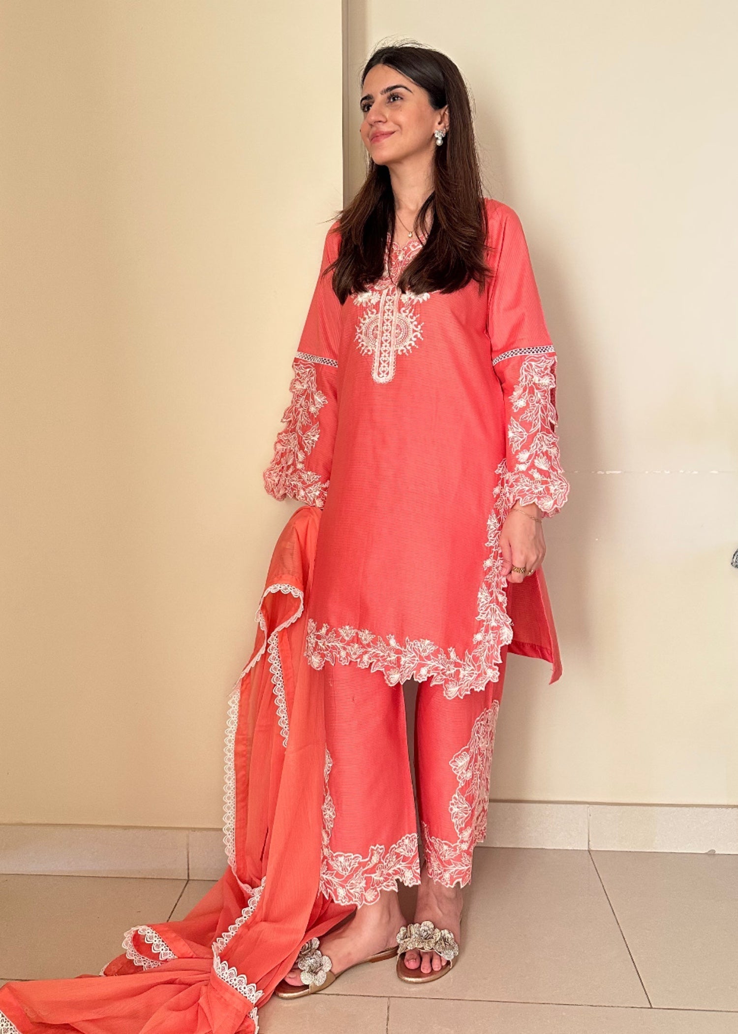 Ayesha B coral pink (mustafa) Women 3pcs