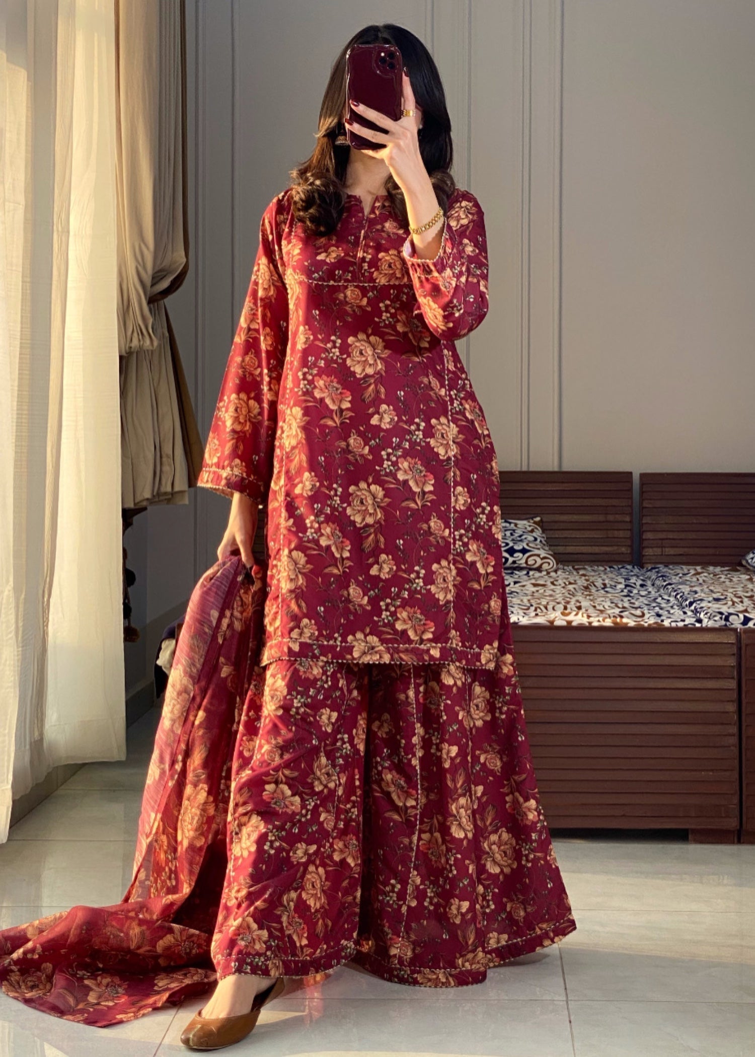 Ayesha B maroon (seema) Women 3pcs