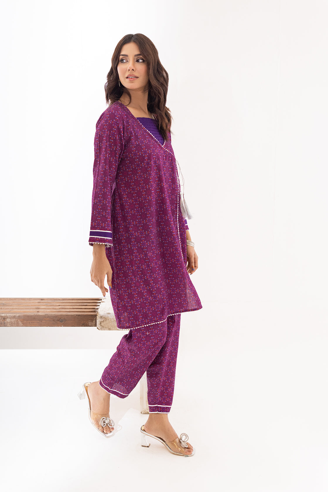 Kumash Textiles Pink Cundri Angharka Women Women 2pcs